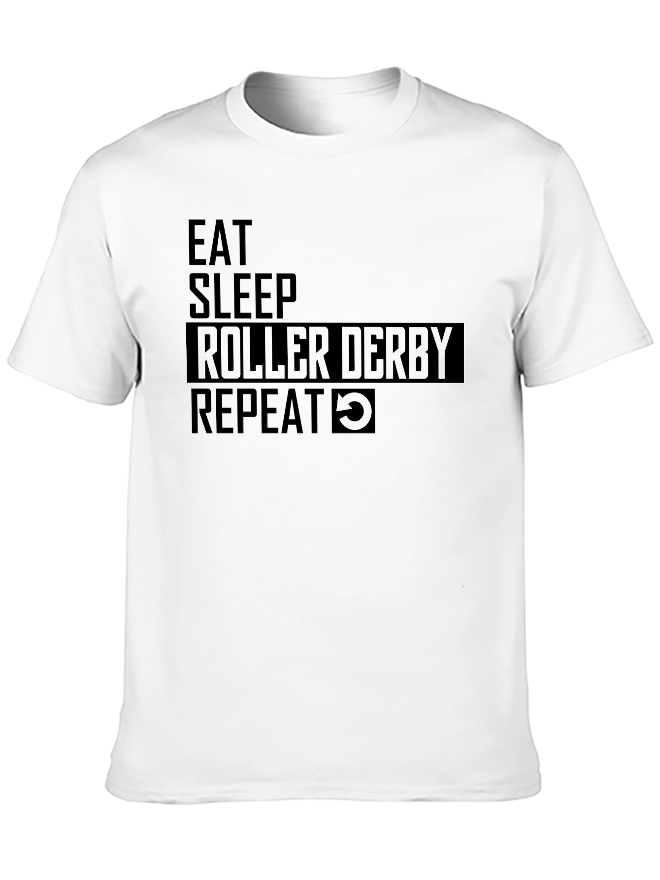 Black Eat Sleep Roller Derby Repeat Black T-Shirt view 10