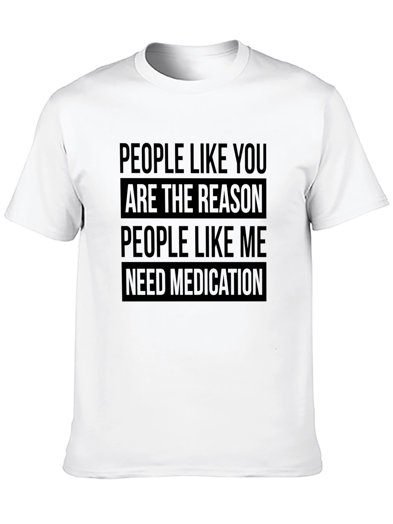 Black Humorous 'Medication' Graphic T-Shirt view 10