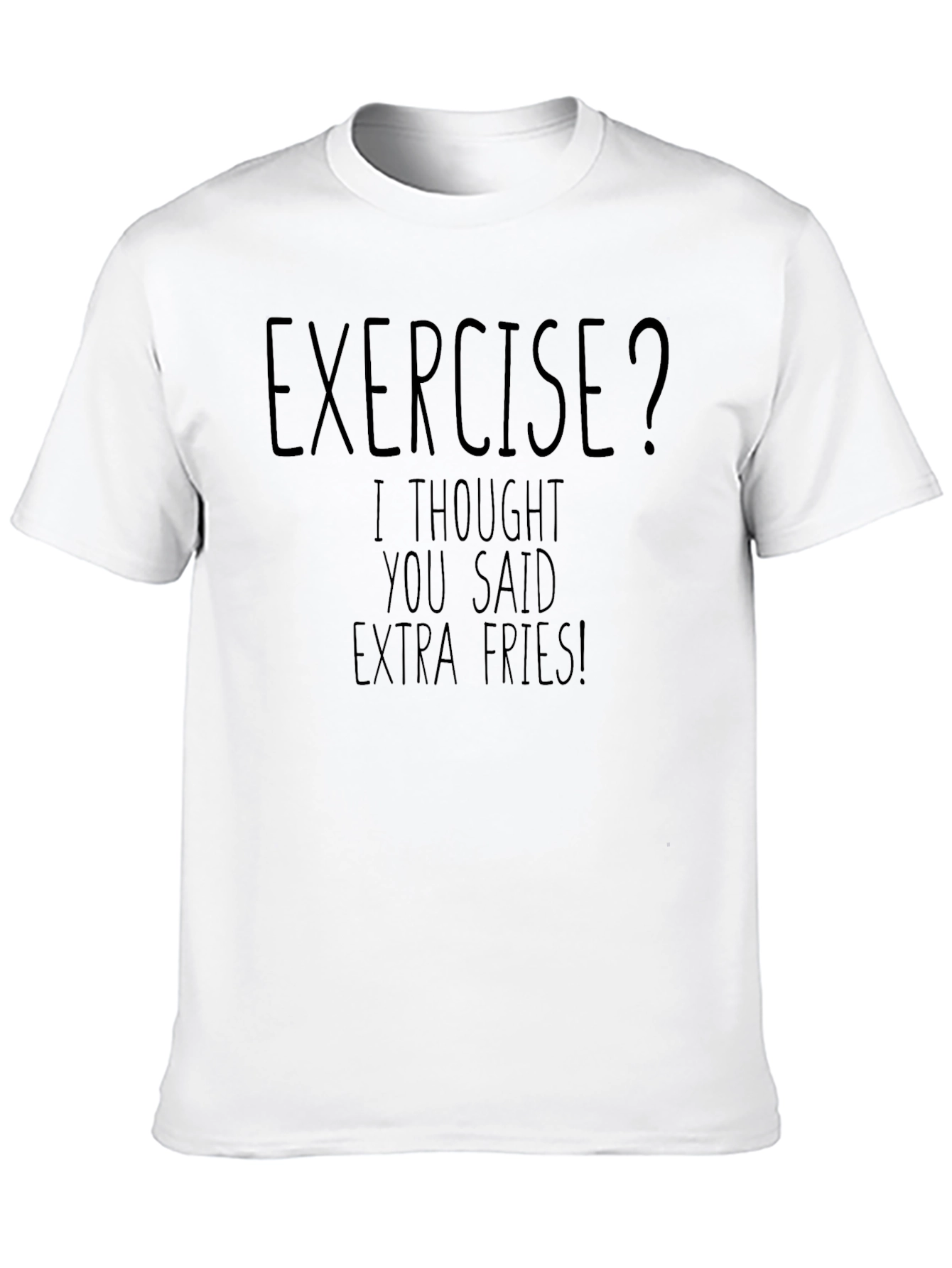 Black Funny "Extra Fries" Graphic T-Shirt view 10