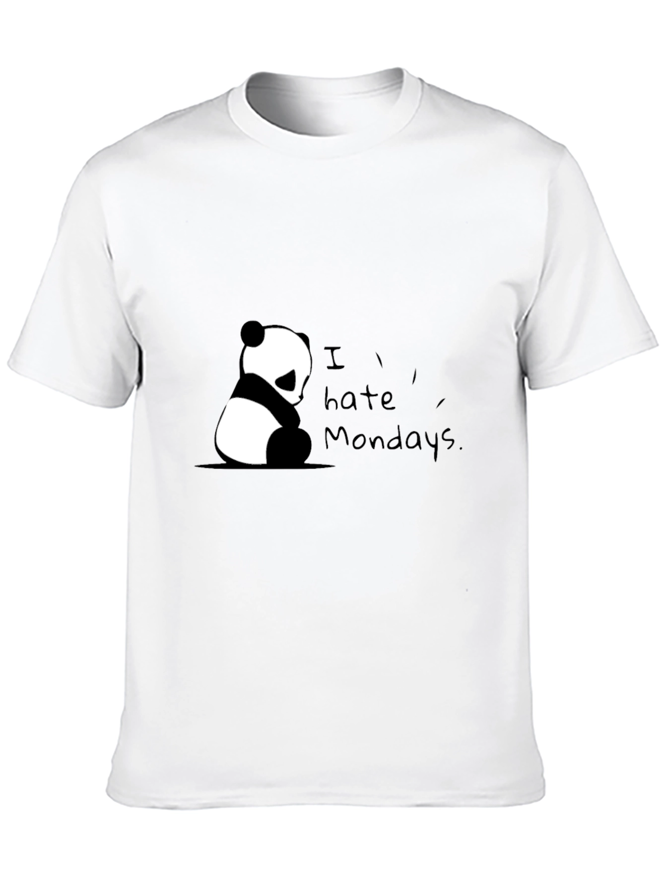 Black I Hate Mondays Panda Black T-Shirt view 10