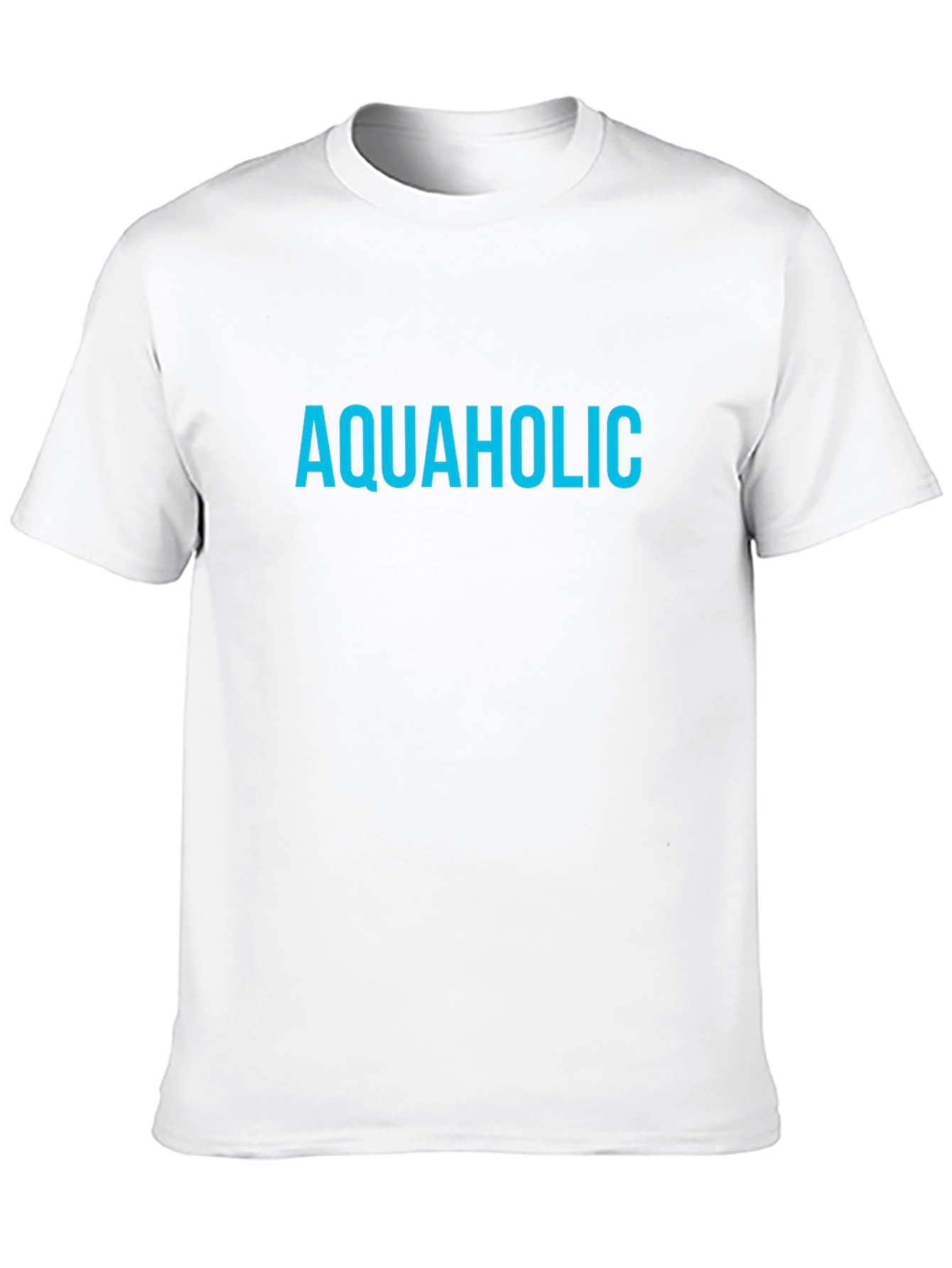 Black Aquaholic T-Shirt - Blue Text on Black Tee view 10