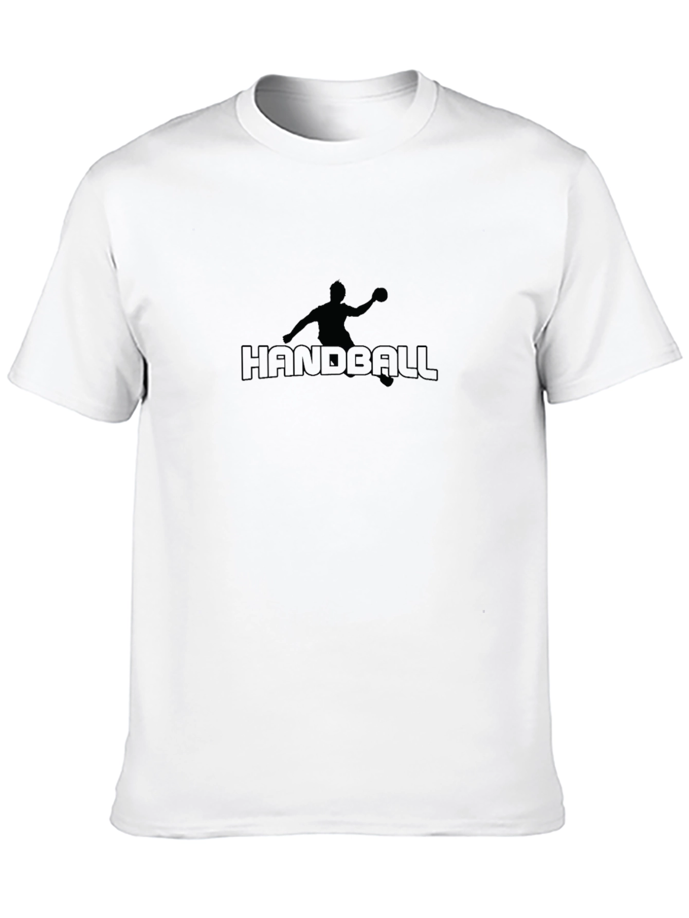 Black Handball Player Graphic Black T-Shirt view 10