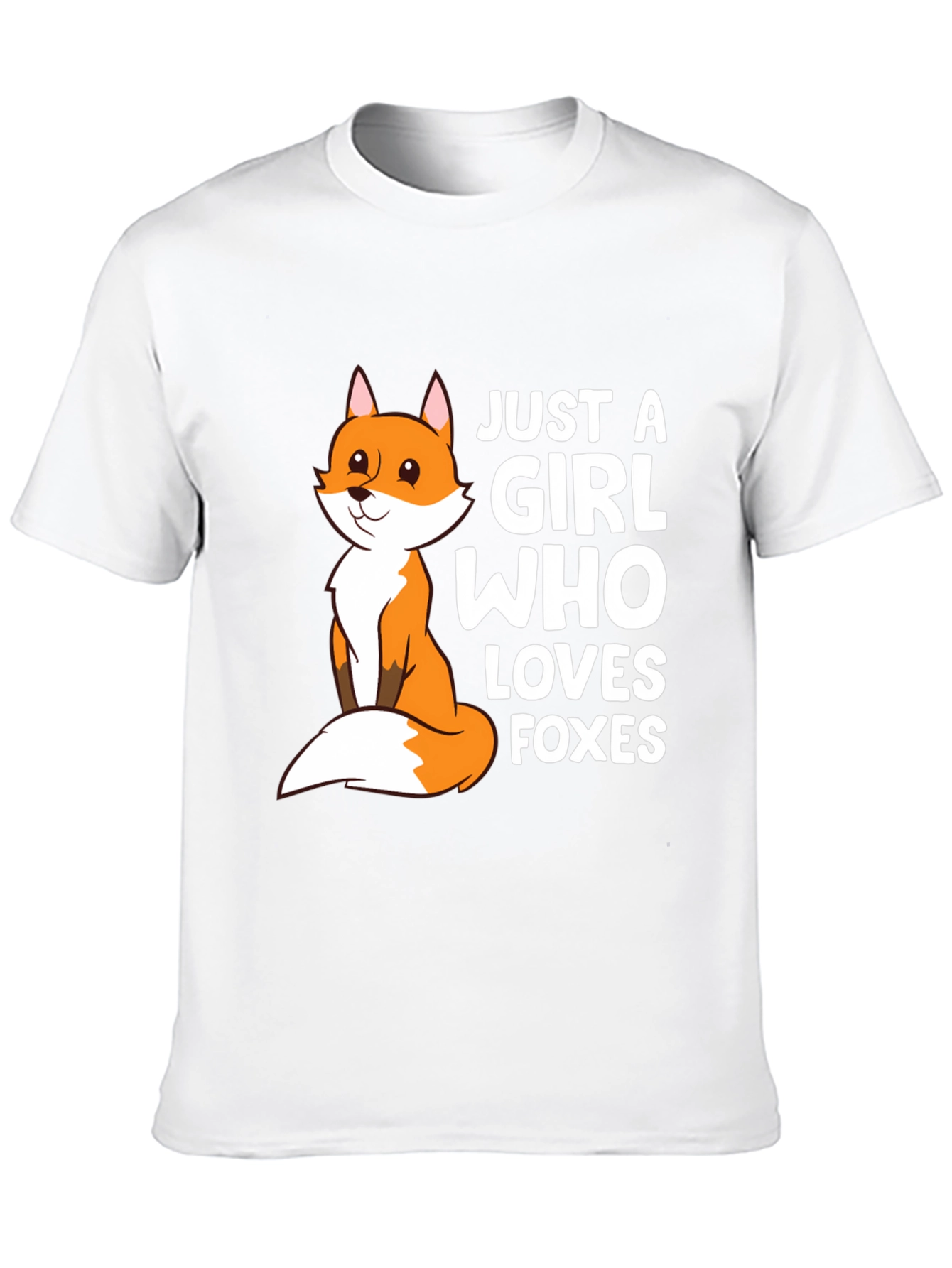 Black Just A Girl Who Loves Foxes T-Shirt Cute Fox Graphic Tee view 10