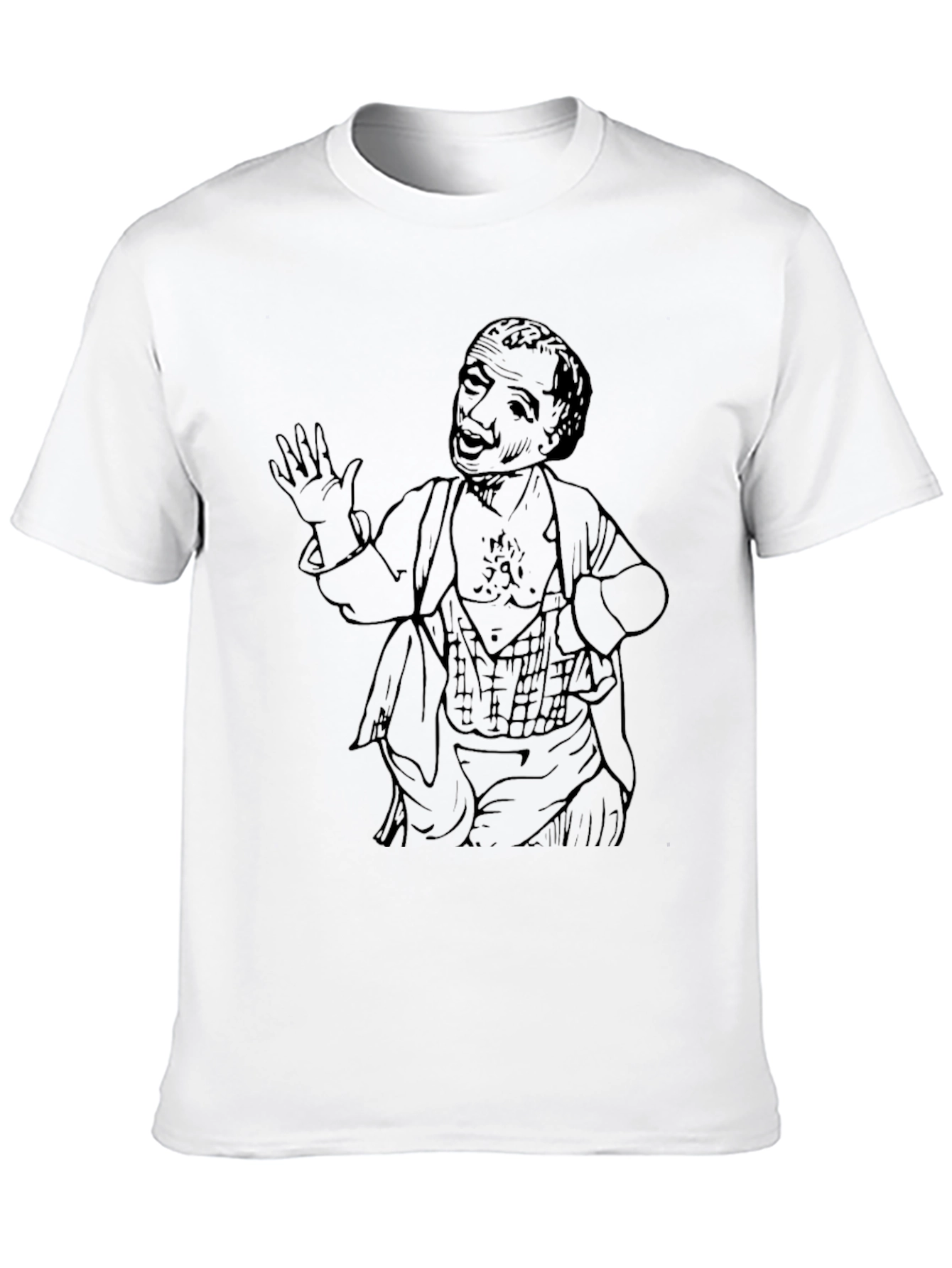 Black Vintage Graphic Tee - Comedian Sketch Black T-Shirt view 10