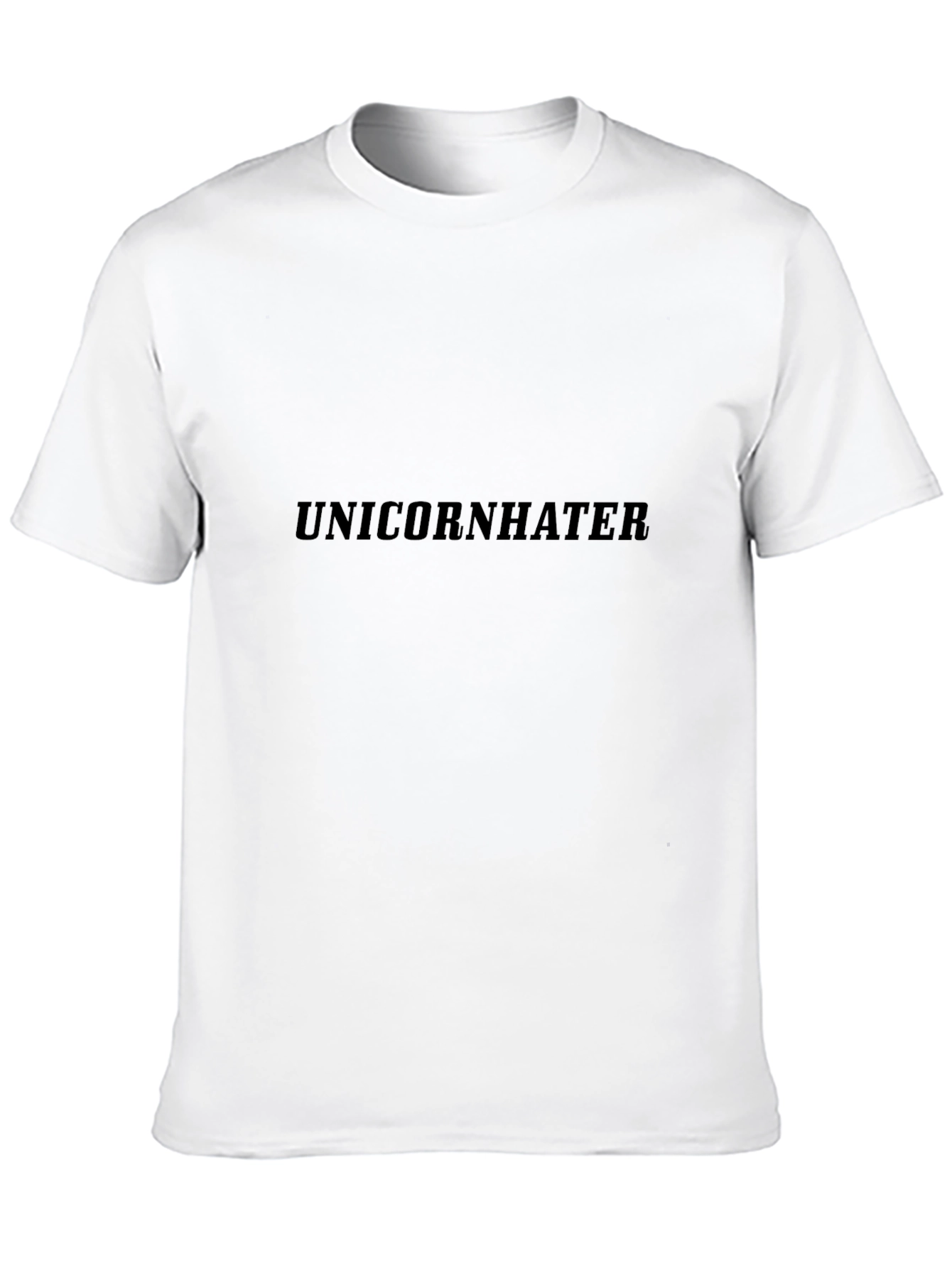 Black Unicorn Hater Graphic Tee - Black Cotton Blend T-Shirt view 10