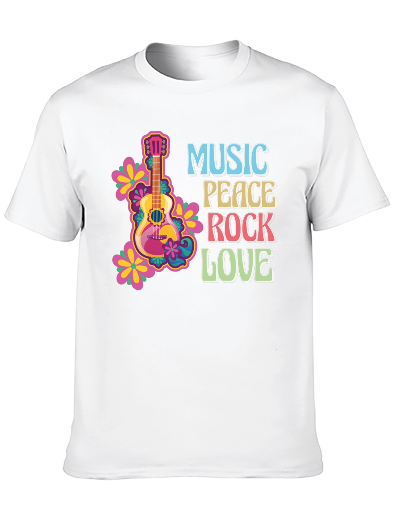 Black Music Peace Rock Love Graphic T-Shirt view 10