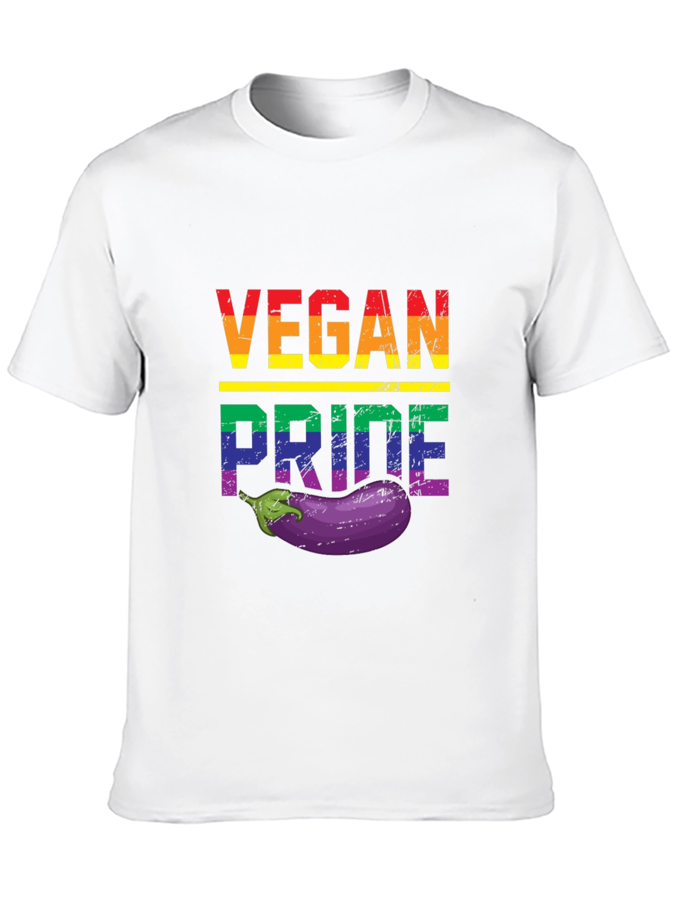 Black Vegan Pride T-Shirt with Eggplant view 10