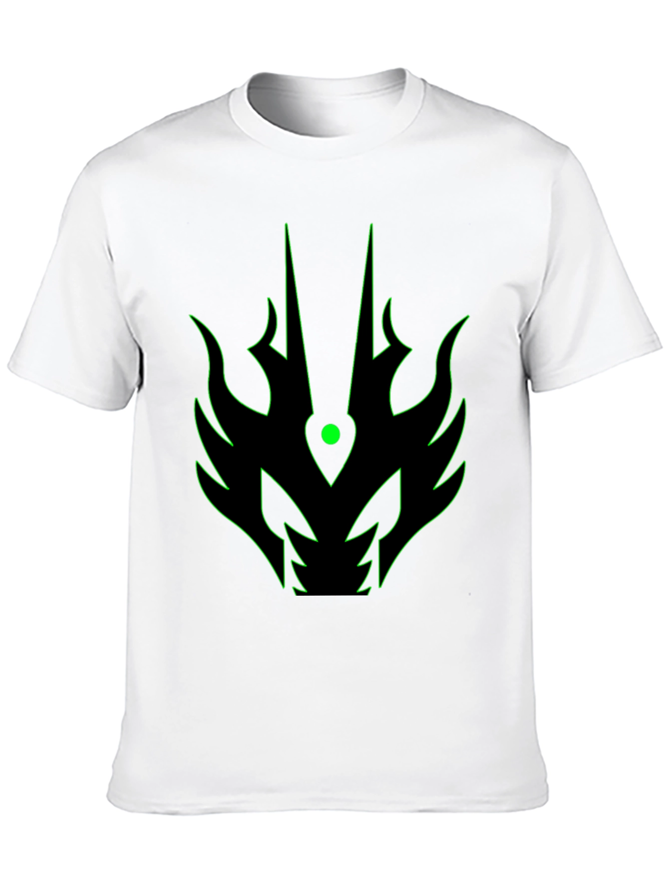 Black Men's Black T-Shirt with Green Dragon Graphic view 10