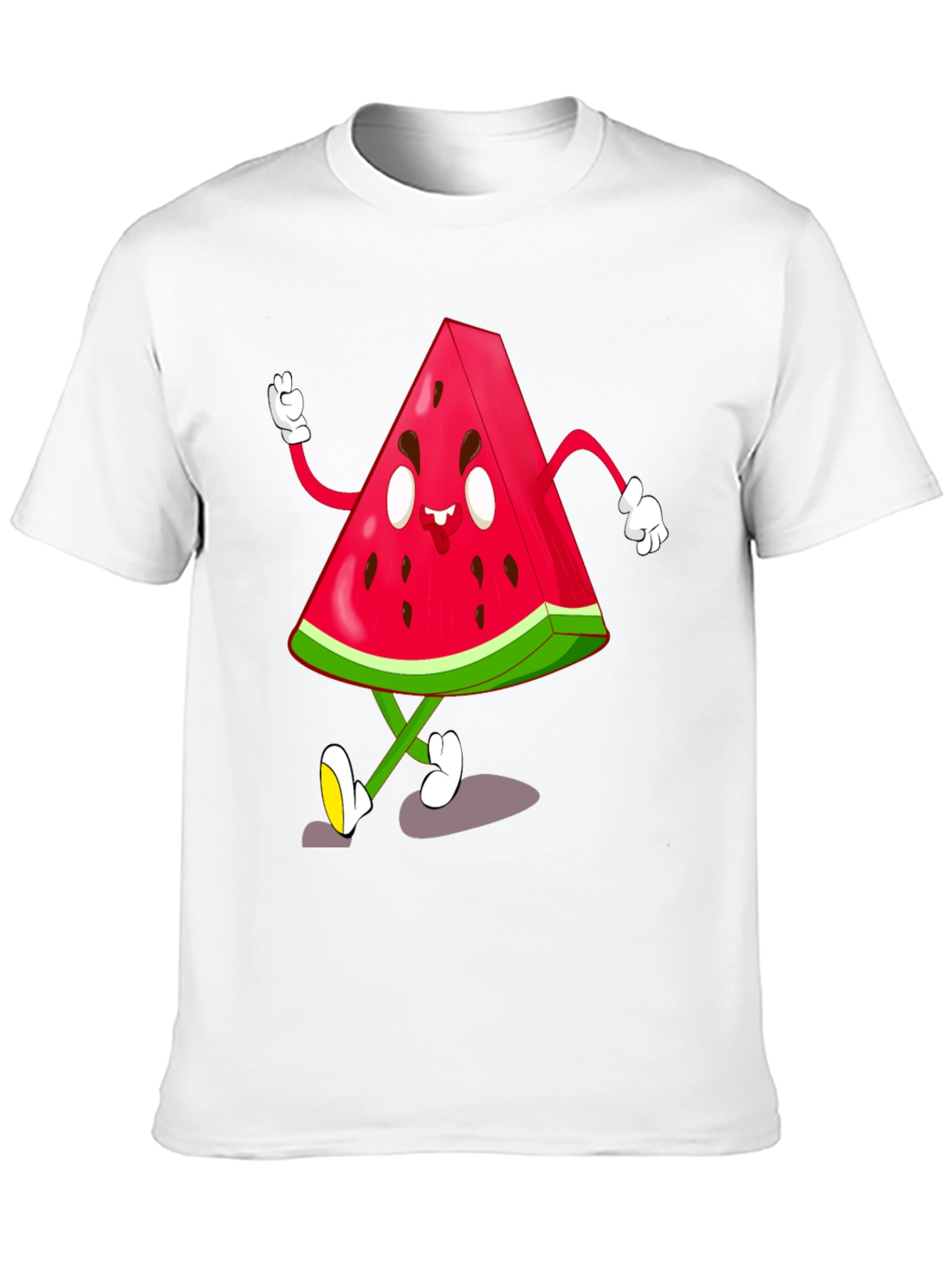 Black Watermelon Cartoon Graphic Black T-Shirt view 10