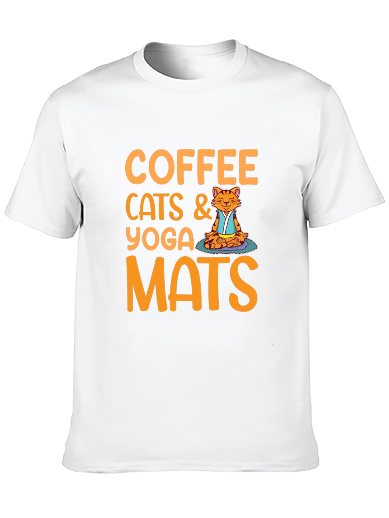 Black Coffee Cats Yoga Mats Graphic T-Shirt view 10