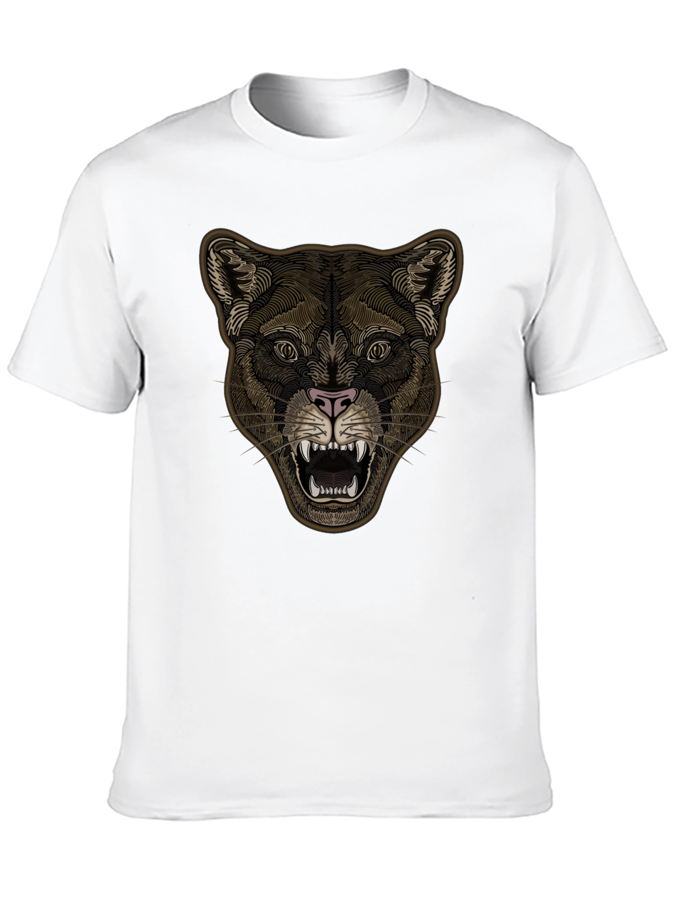 Black Lion Head Graphic Tee - Stylish Black T-Shirt for Men view 10
