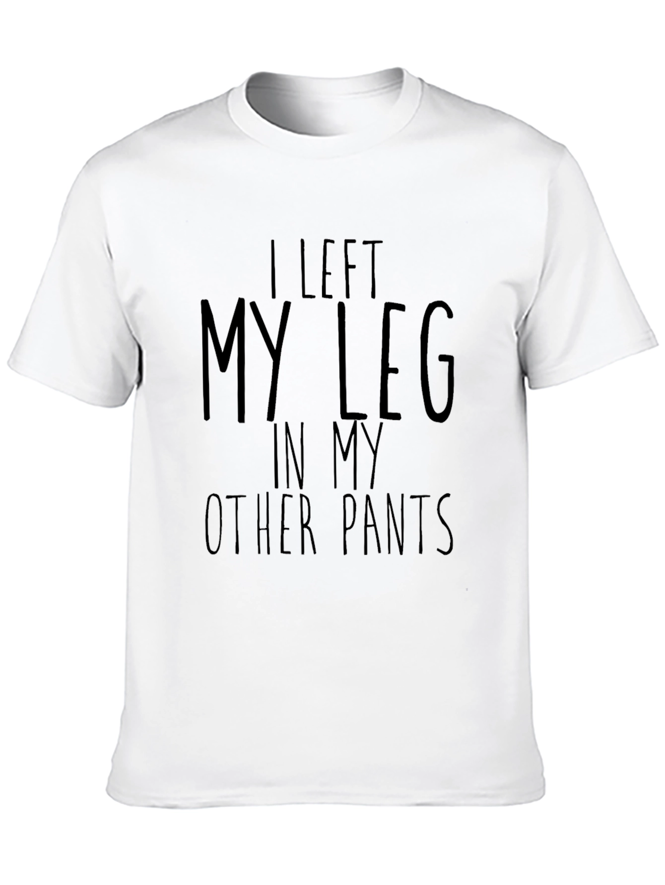 Black Funny "Left My Leg" Graphic Tee - Mens Black T-Shirt view 10