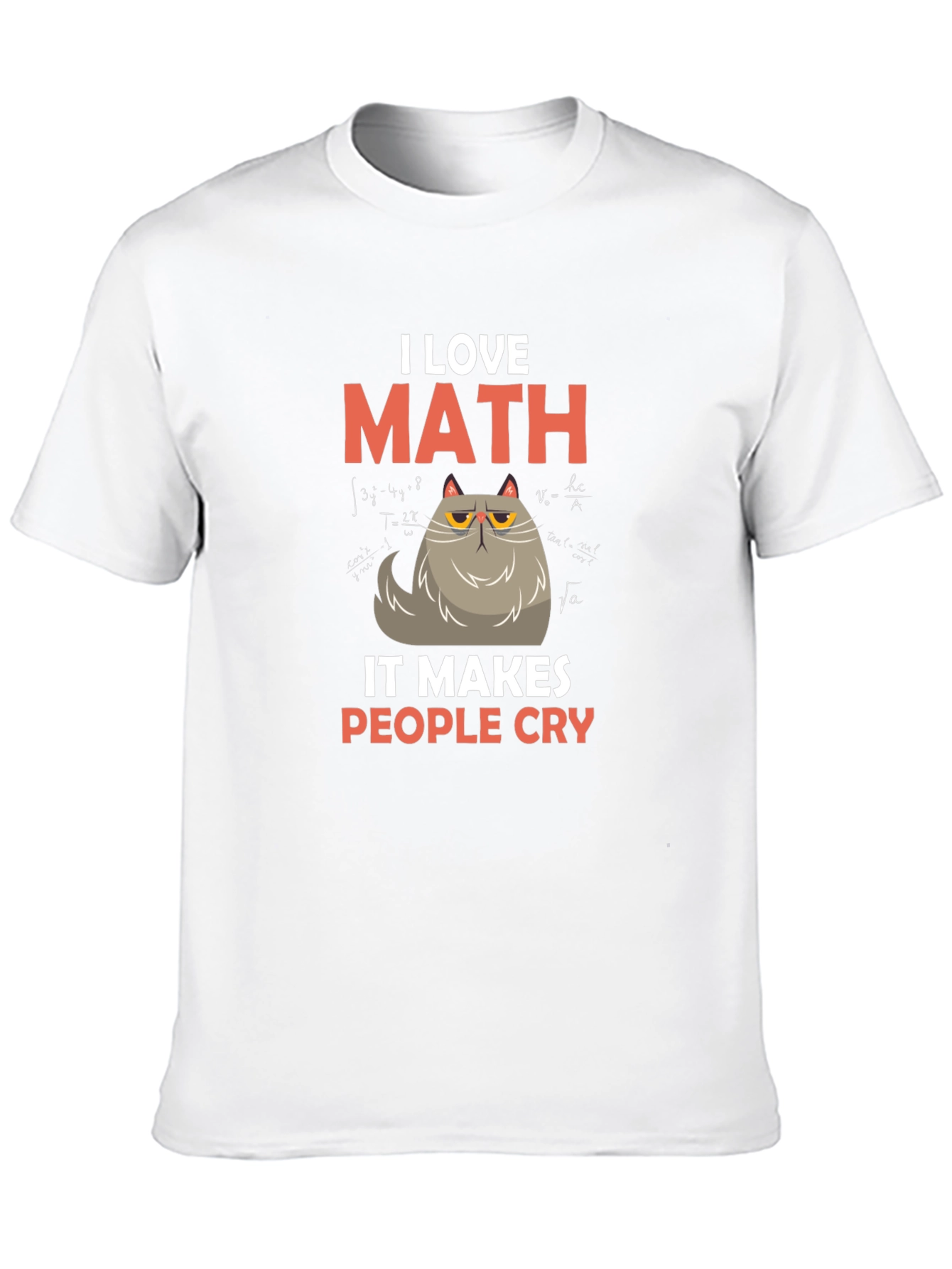 Black I Love Math Cat T-Shirt - Makes People Cry view 10