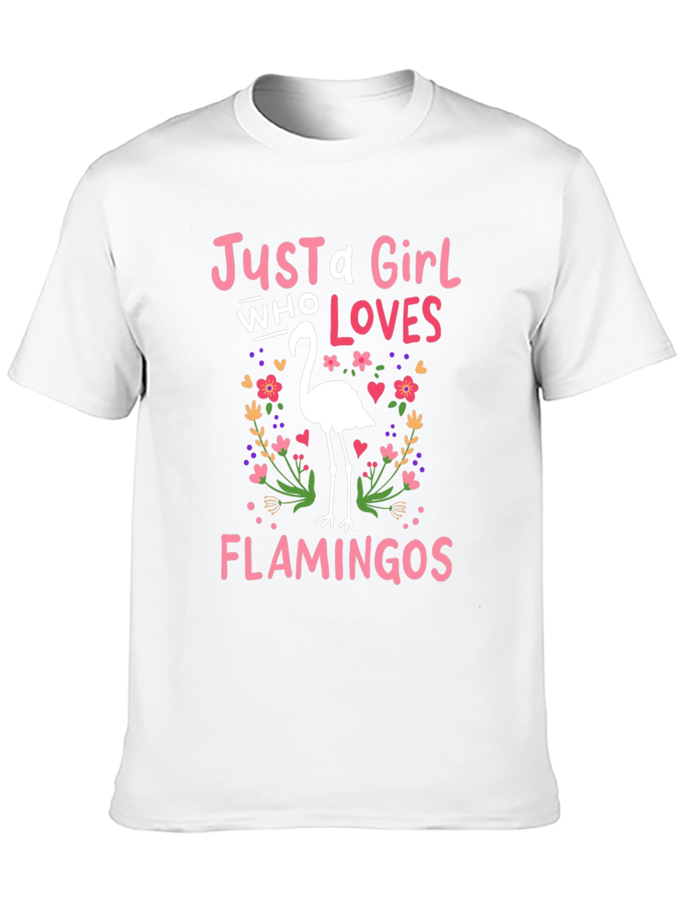 Black Just a Girl Who Loves Flamingos T-Shirt view 10