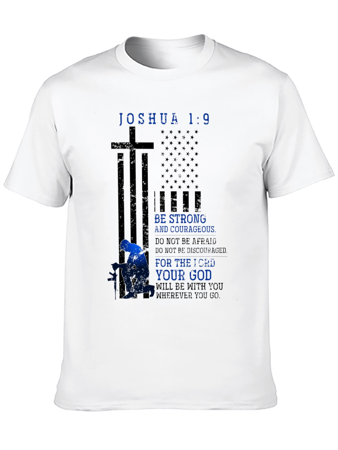 Black Joshua 1:9 Patriotic Graphic Tee view 10