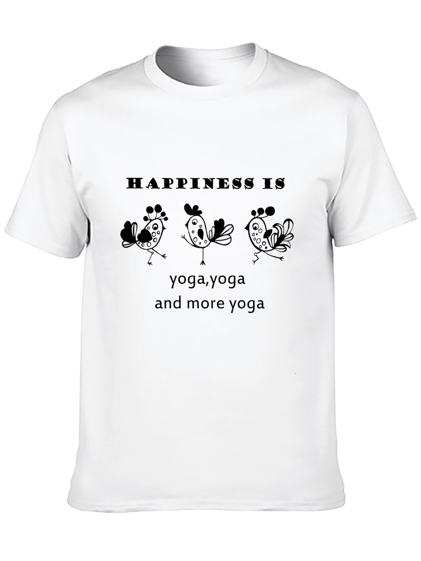 Black Yoga Lover's Happiness T-Shirt view 10