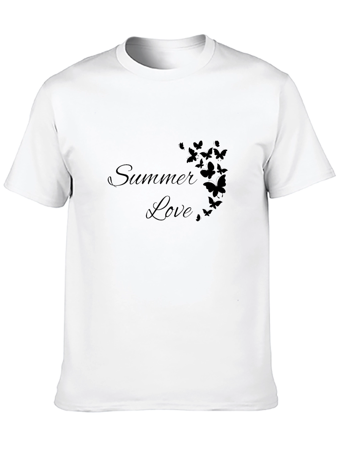 Black Summer Love Butterfly Graphic Tee - Soft Cotton Blend view 10