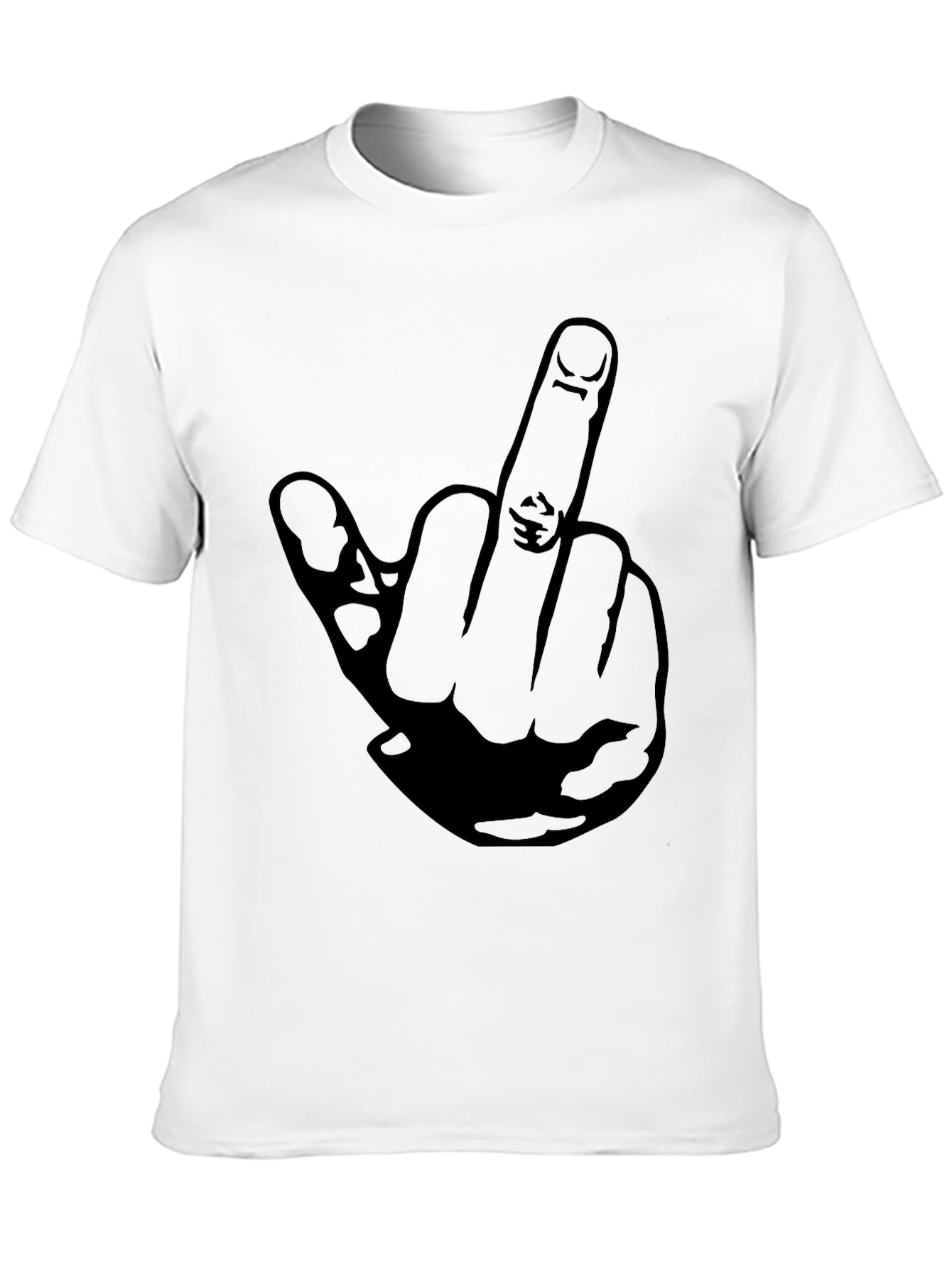Black Middle Finger Graphic Tee - Black Cotton T-Shirt view 10