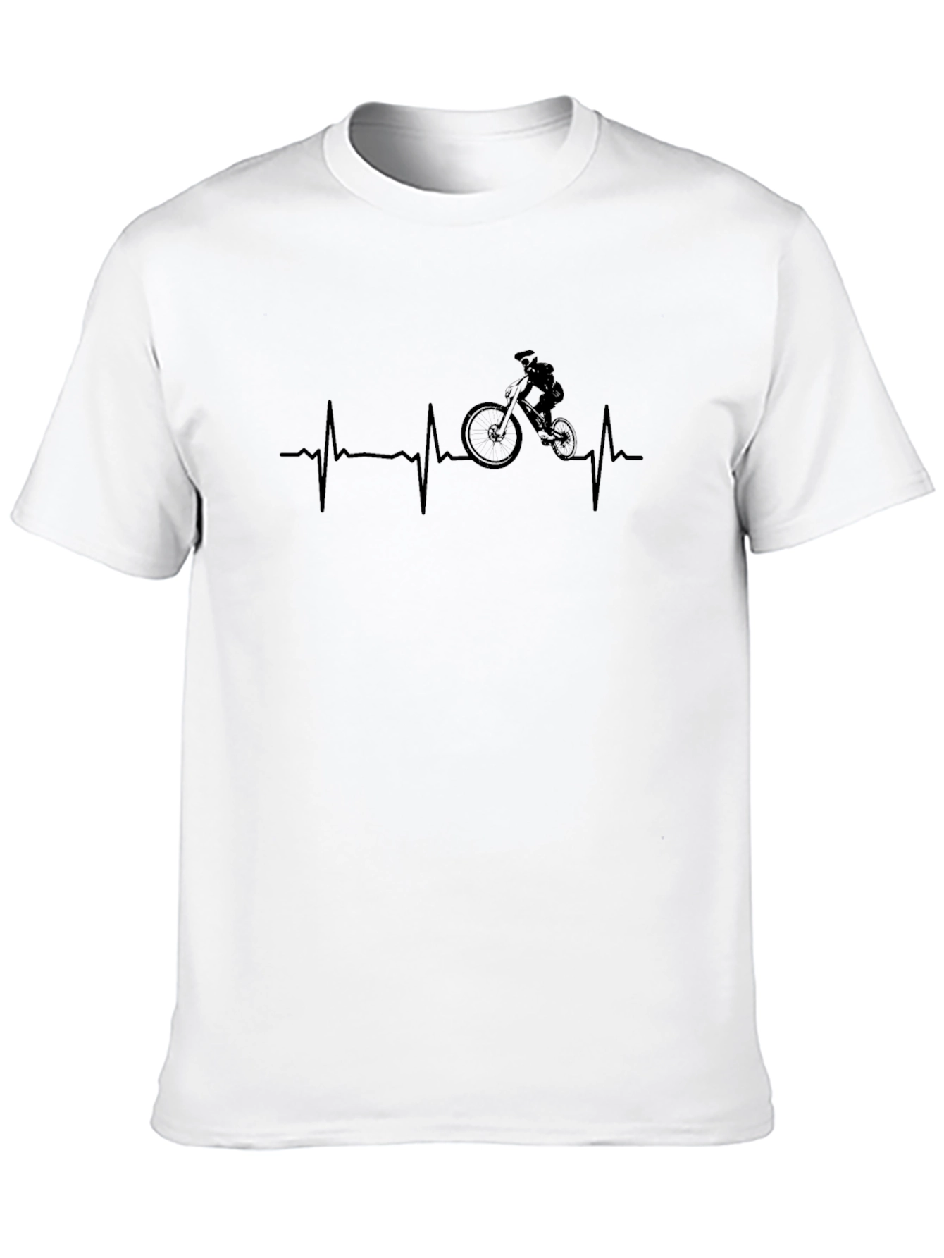 Black Mountain Biking Heartbeat Graphic Tee - Black view 10