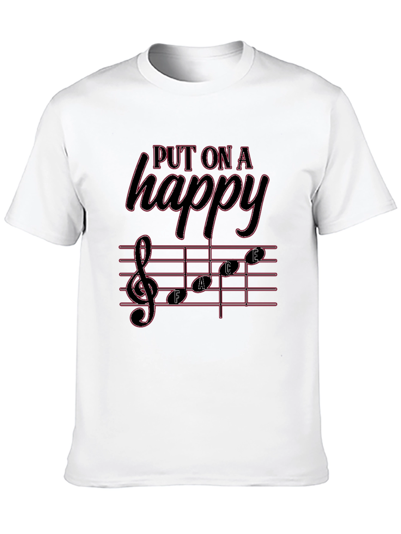 Black Put On A Happy Face T-Shirt view 10