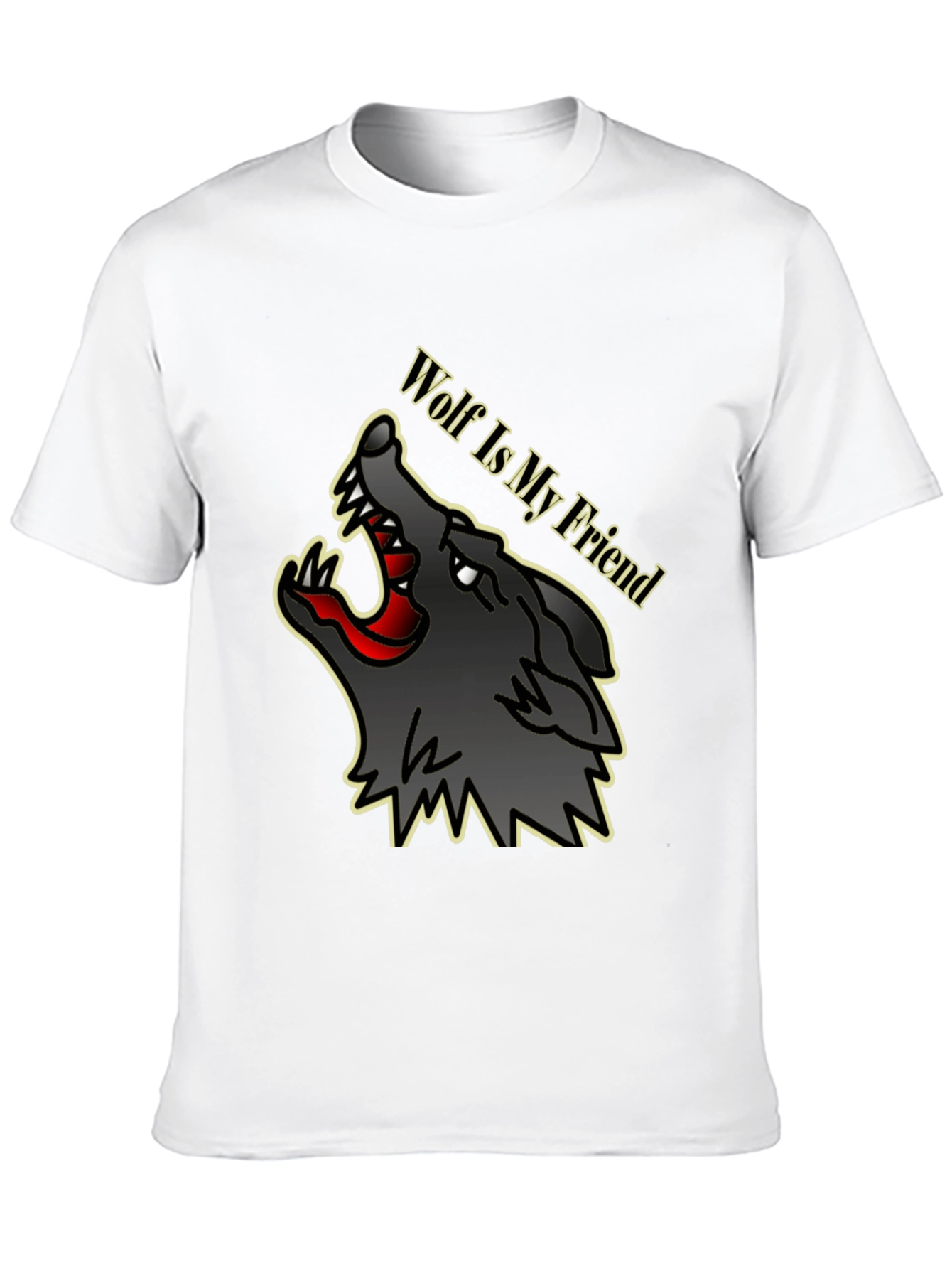 Black Wolf Is My Friend Graphic Tee - Black view 10