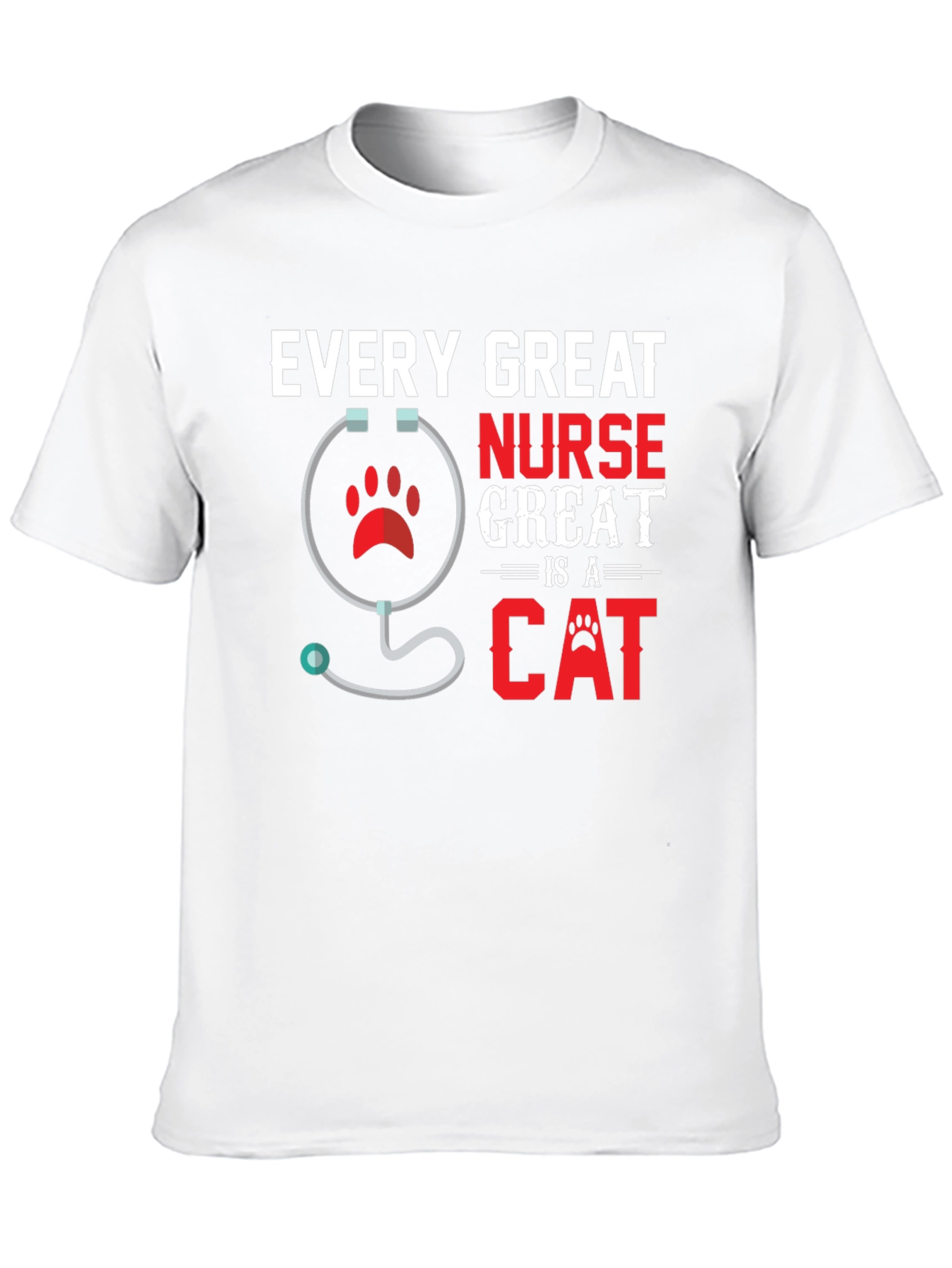 Black Every Great Nurse Is a Cat T-Shirt view 10