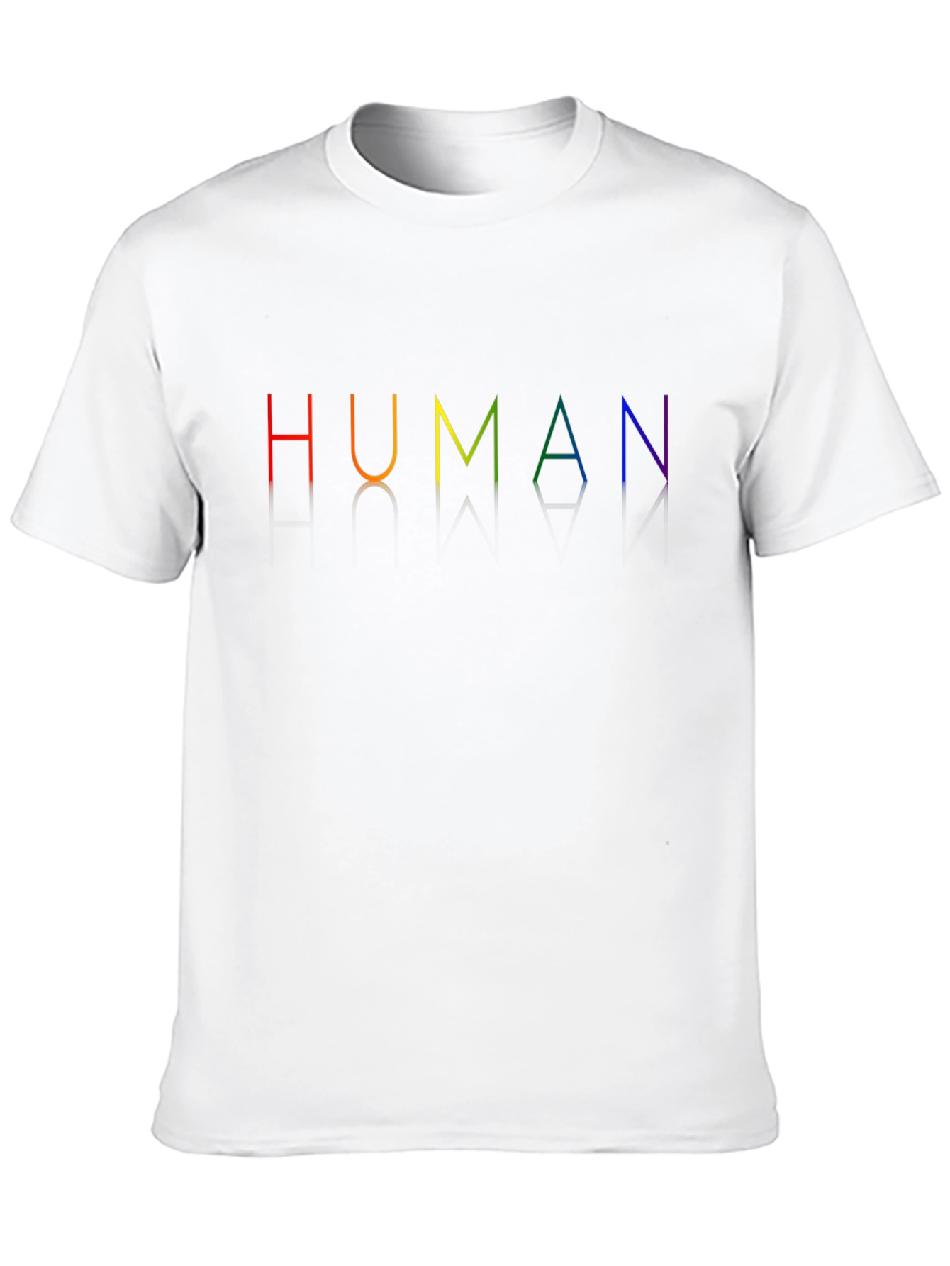Black Human Rainbow Pride T-Shirt - Black Crew Neck view 10