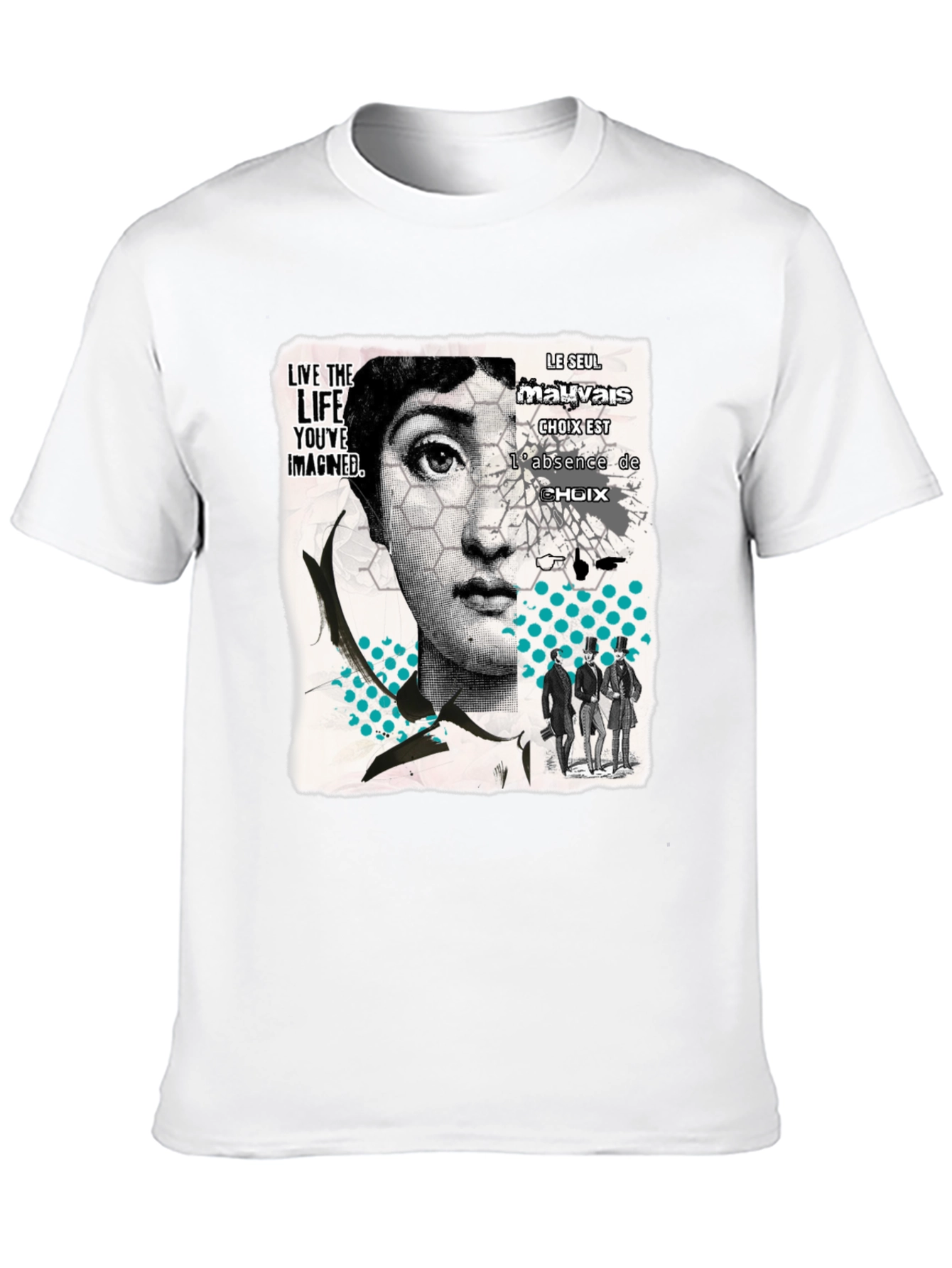 Black Abstract Graphic Print Men's Black T-Shirt view 10