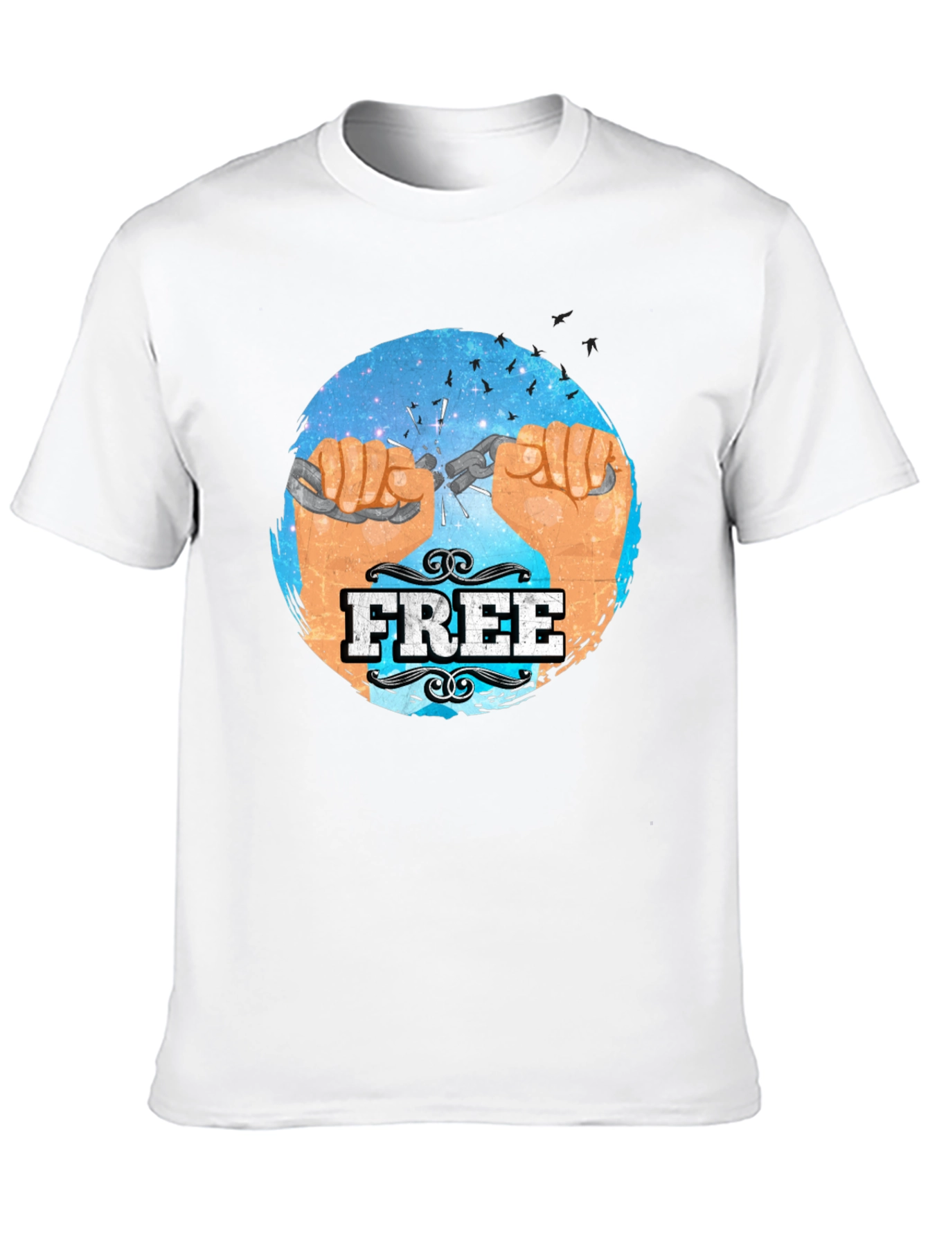Black Free Breaking Chains Graphic T-Shirt view 10