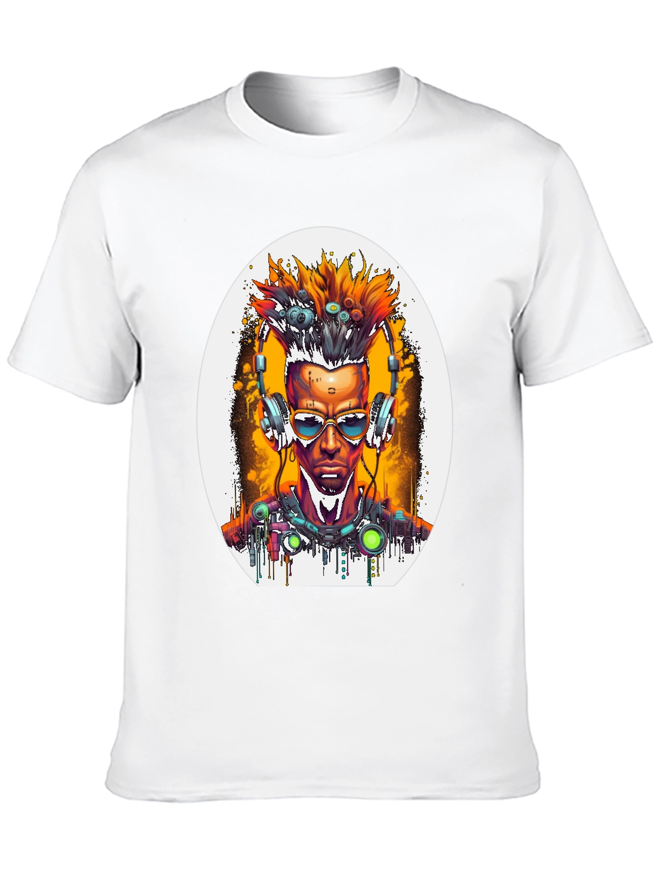 Black Cyberpunk Art T-Shirt view 10