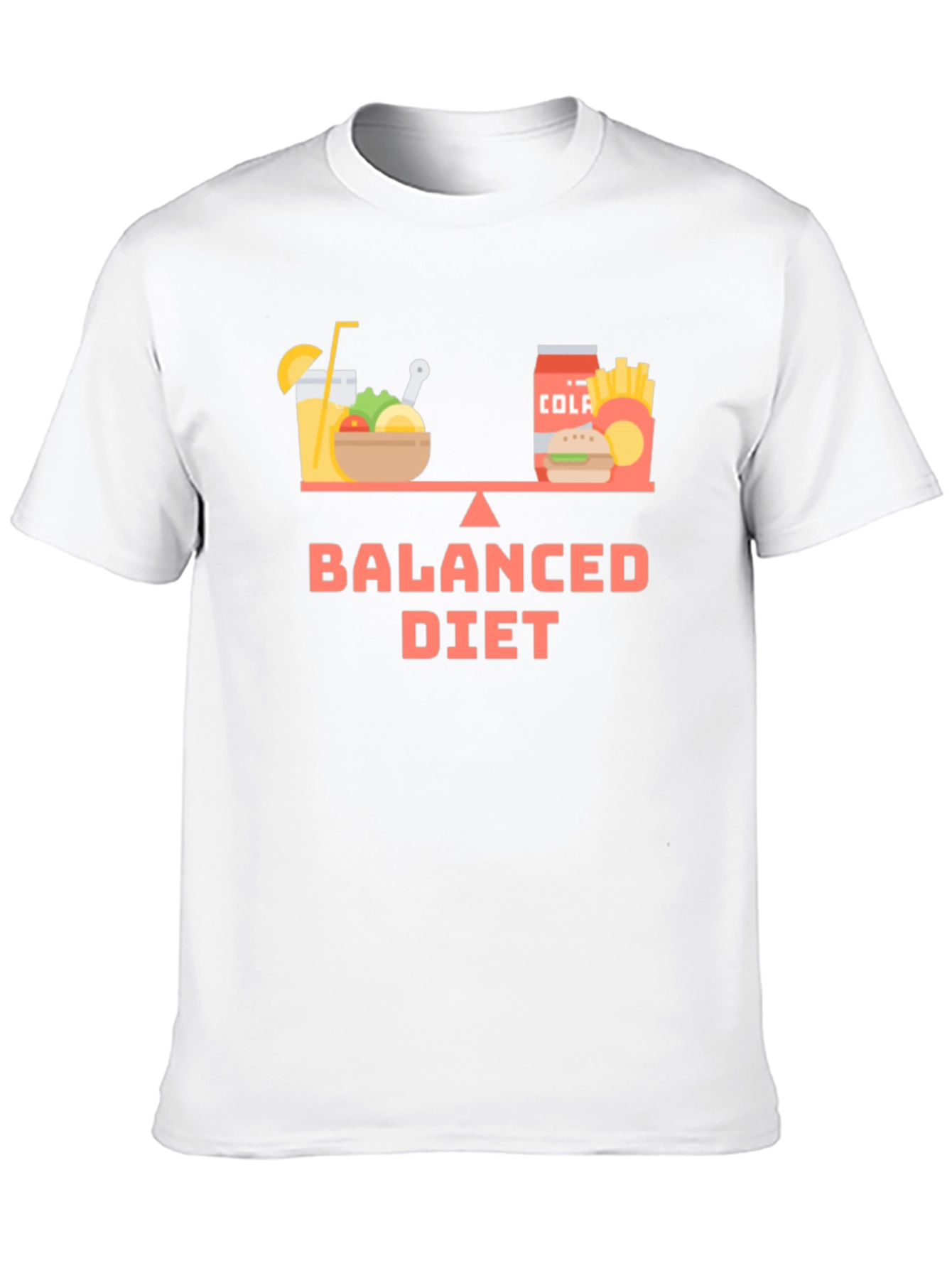 Black Balanced Diet T-Shirt - Funny Foodie Tee view 10