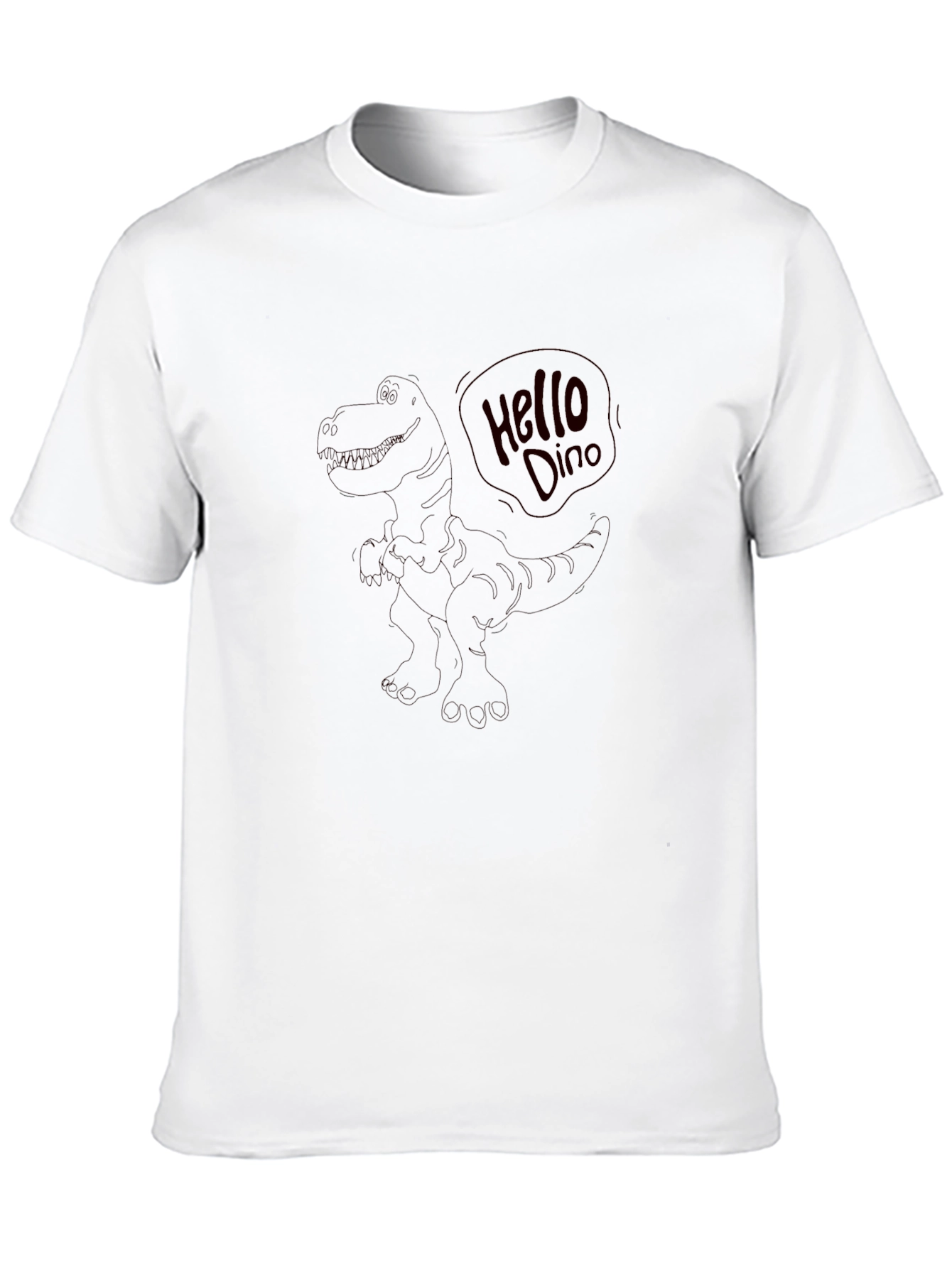 Black Hello Dino Black T-Shirt view 10