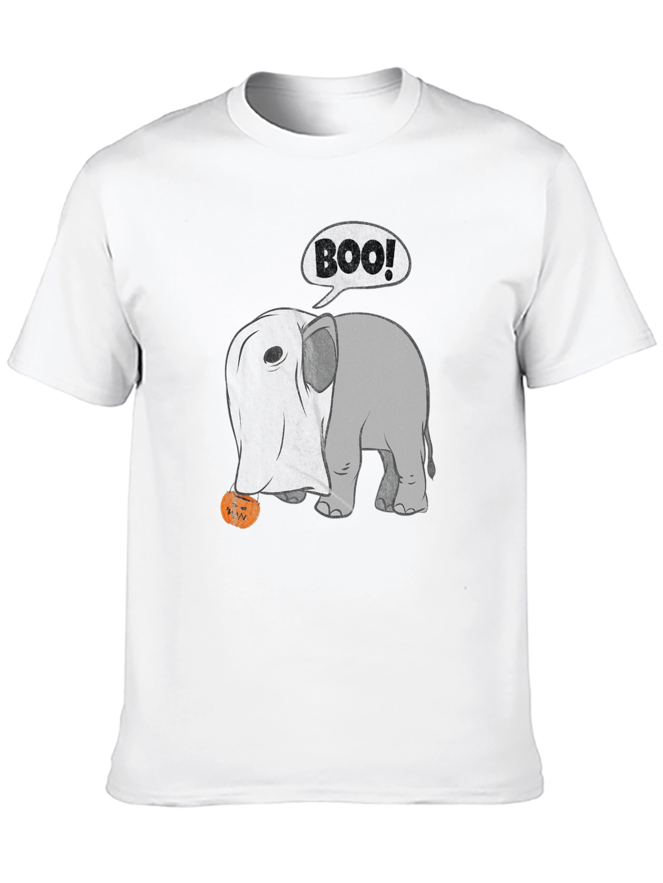 Black Halloween Elephant Boo! T-Shirt view 10