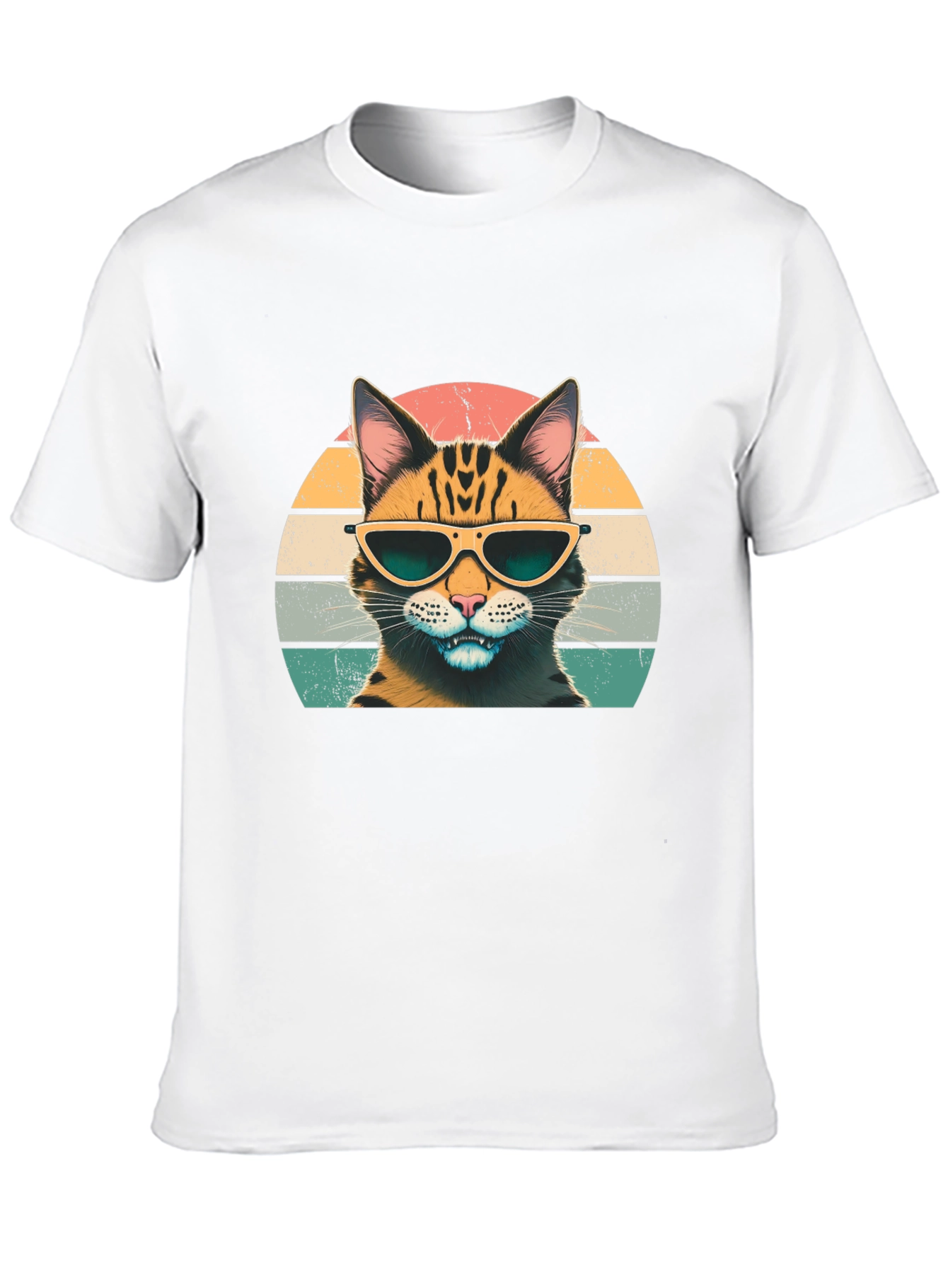 Black Cool Cat Graphic Tee - Retro Style view 10