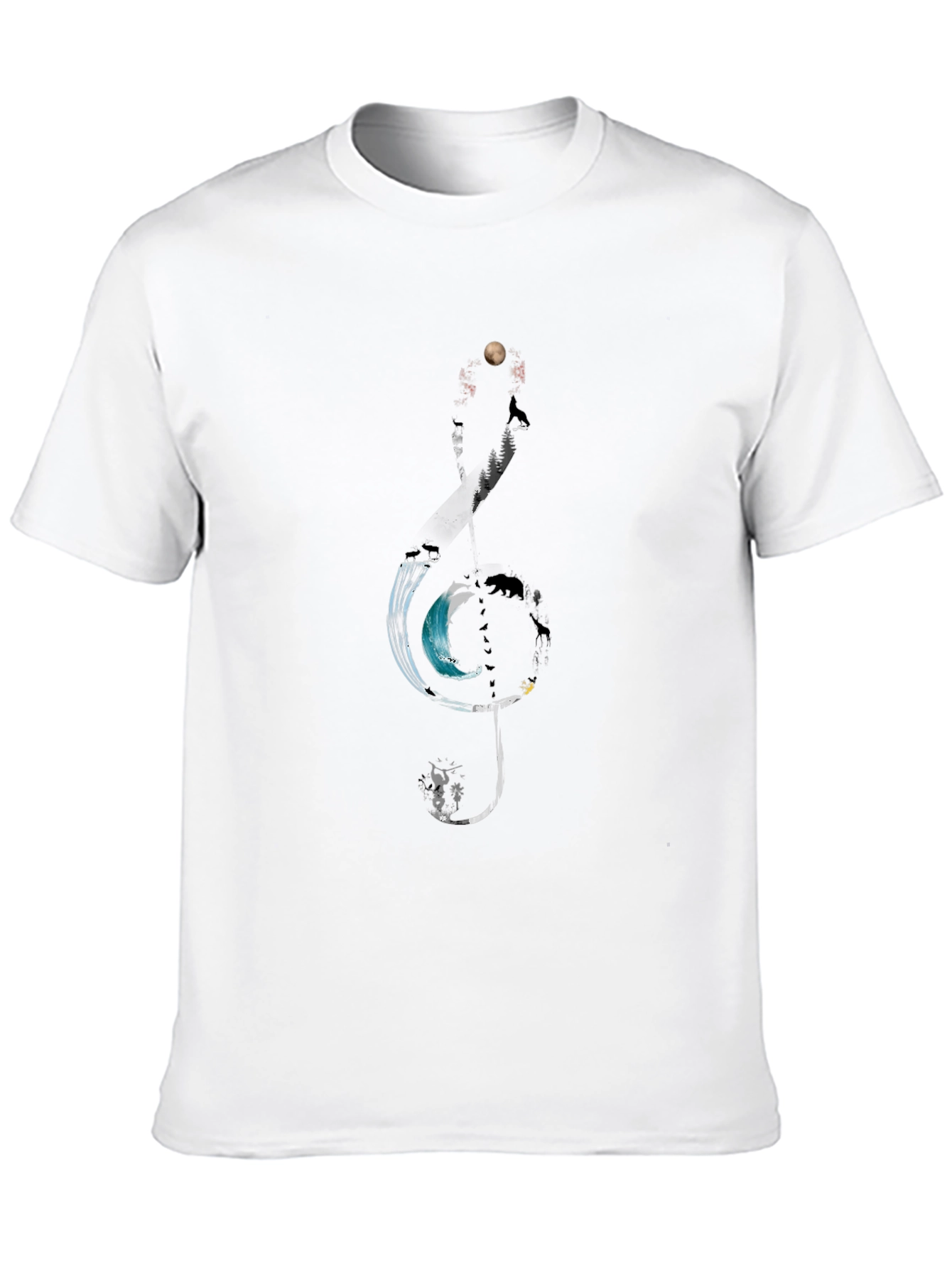 Black Nature Treble Clef Graphic Tee view 10