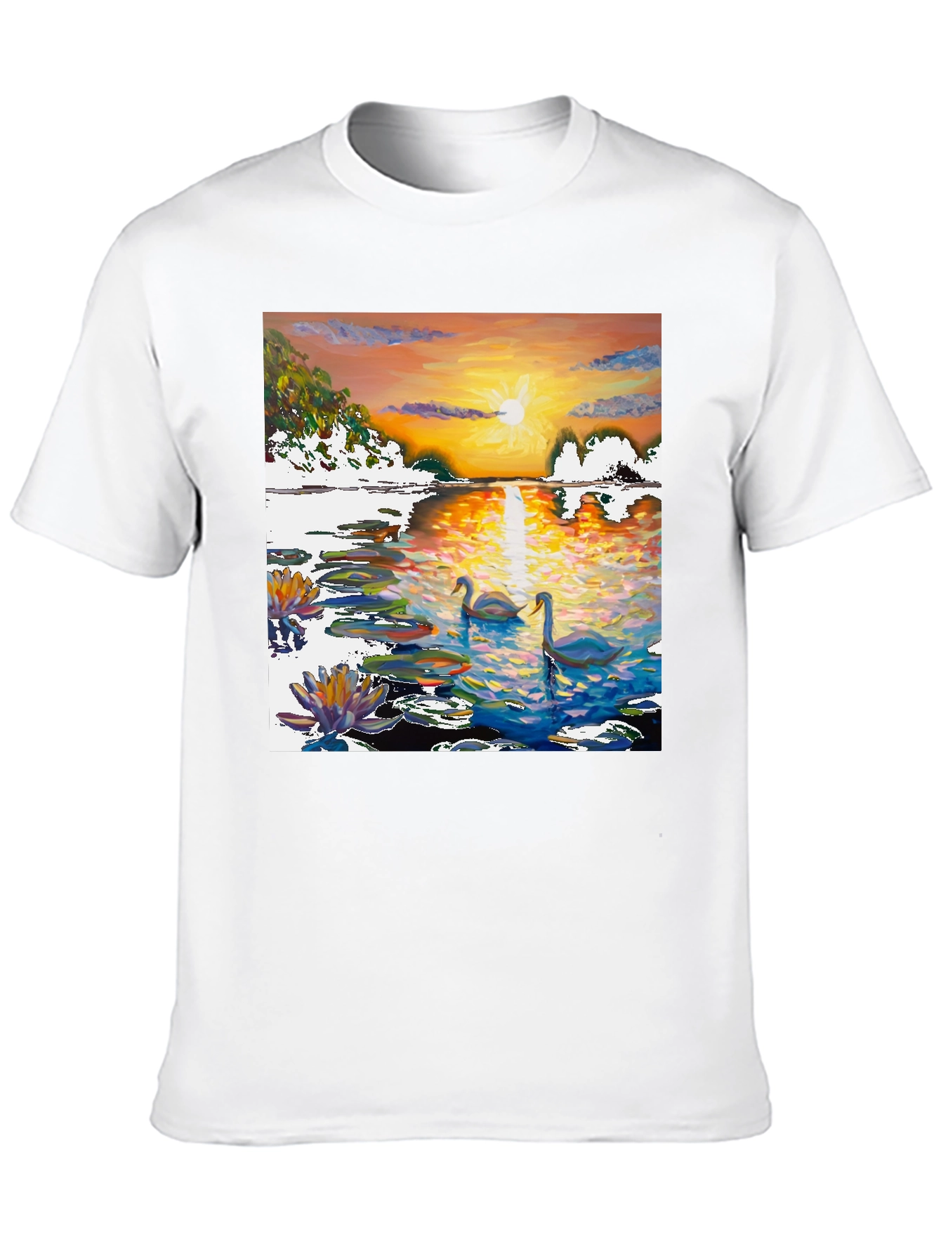Black Swan Sunset Art T-Shirt view 10