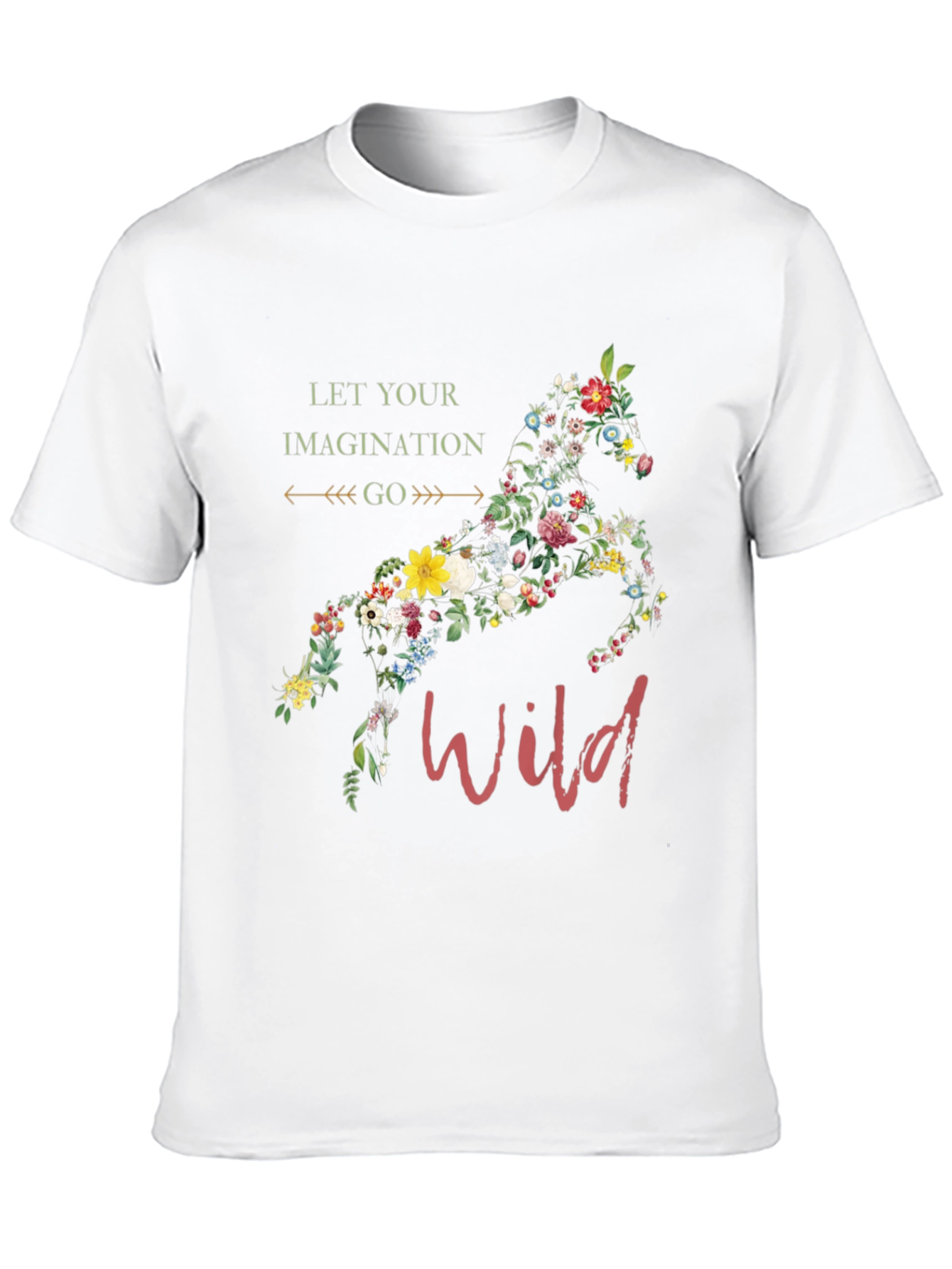 Black Floral Horse Graphic Tee - Let Your Imagination Go Wild! view 10