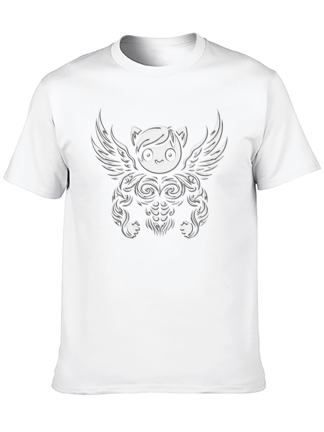 Black Funny Cartoon Angel Gym Bodybuilder T-Shirt view 10