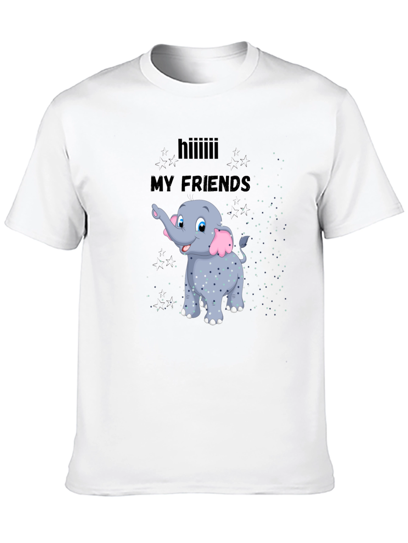 Black Elephant 'My Friends' Graphic Black T-Shirt view 10