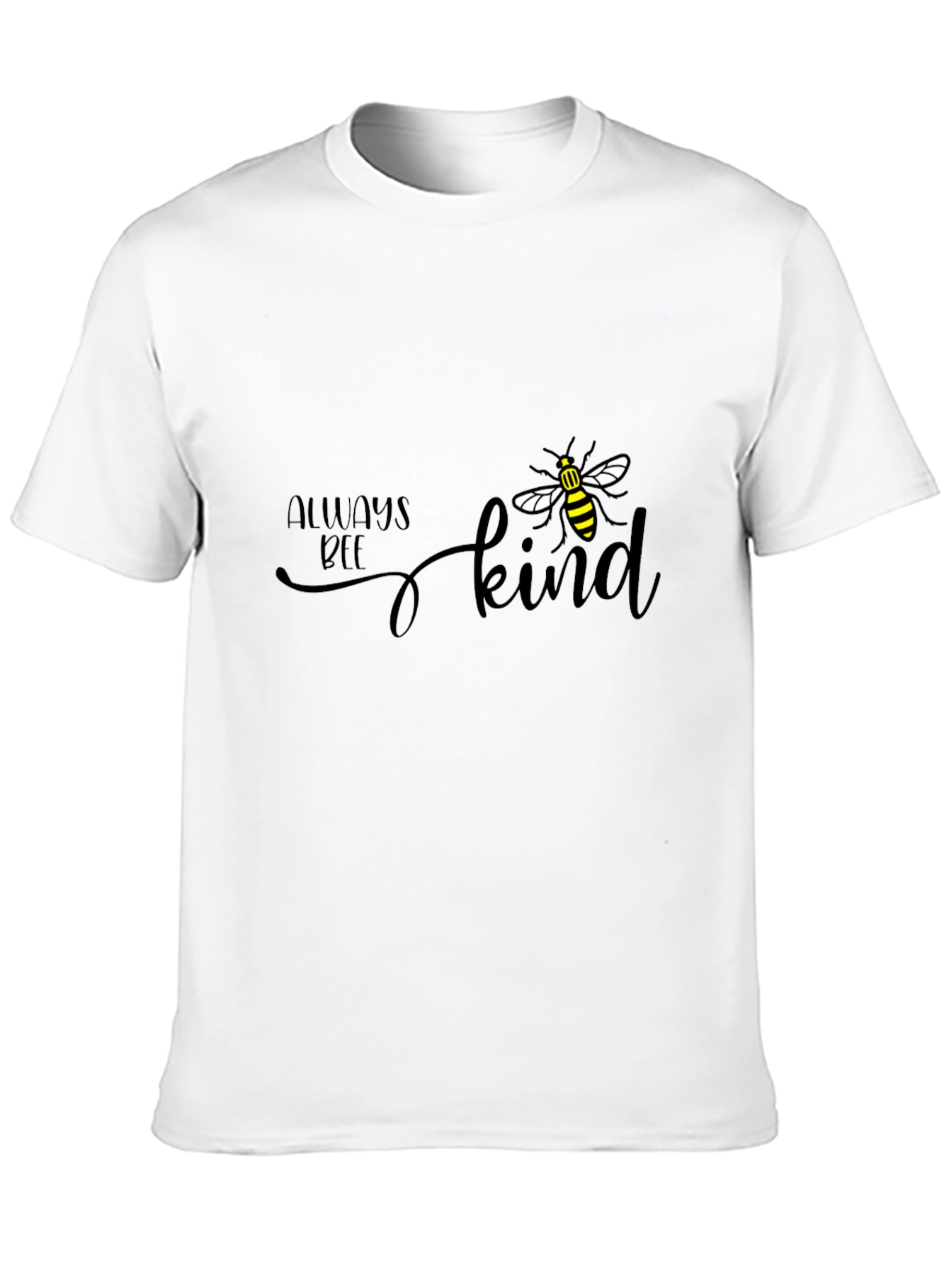 Black Always Bee Kind T-Shirt - Black Crew Neck view 10