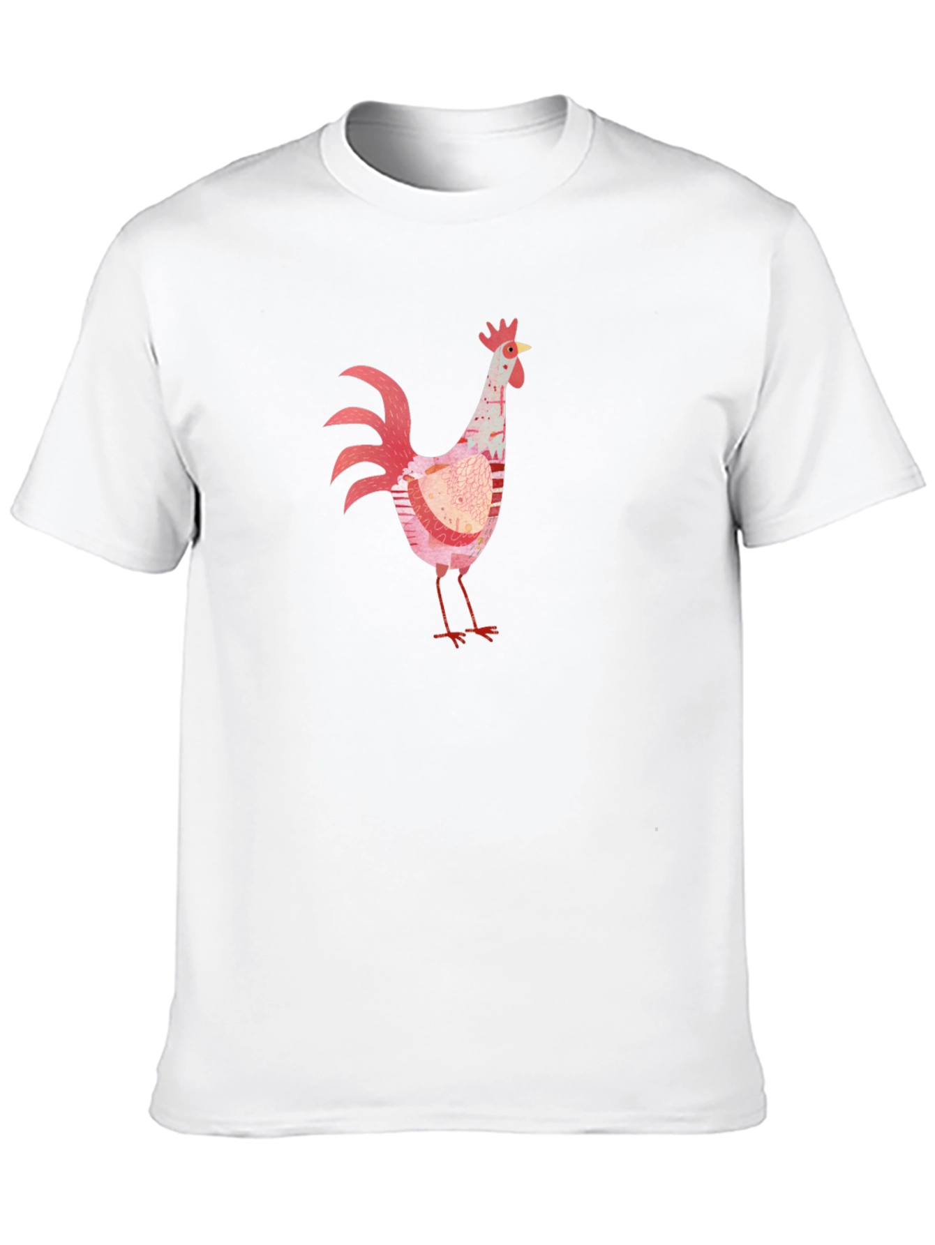 Black Whimsical Rooster Graphic Black T-Shirt view 10
