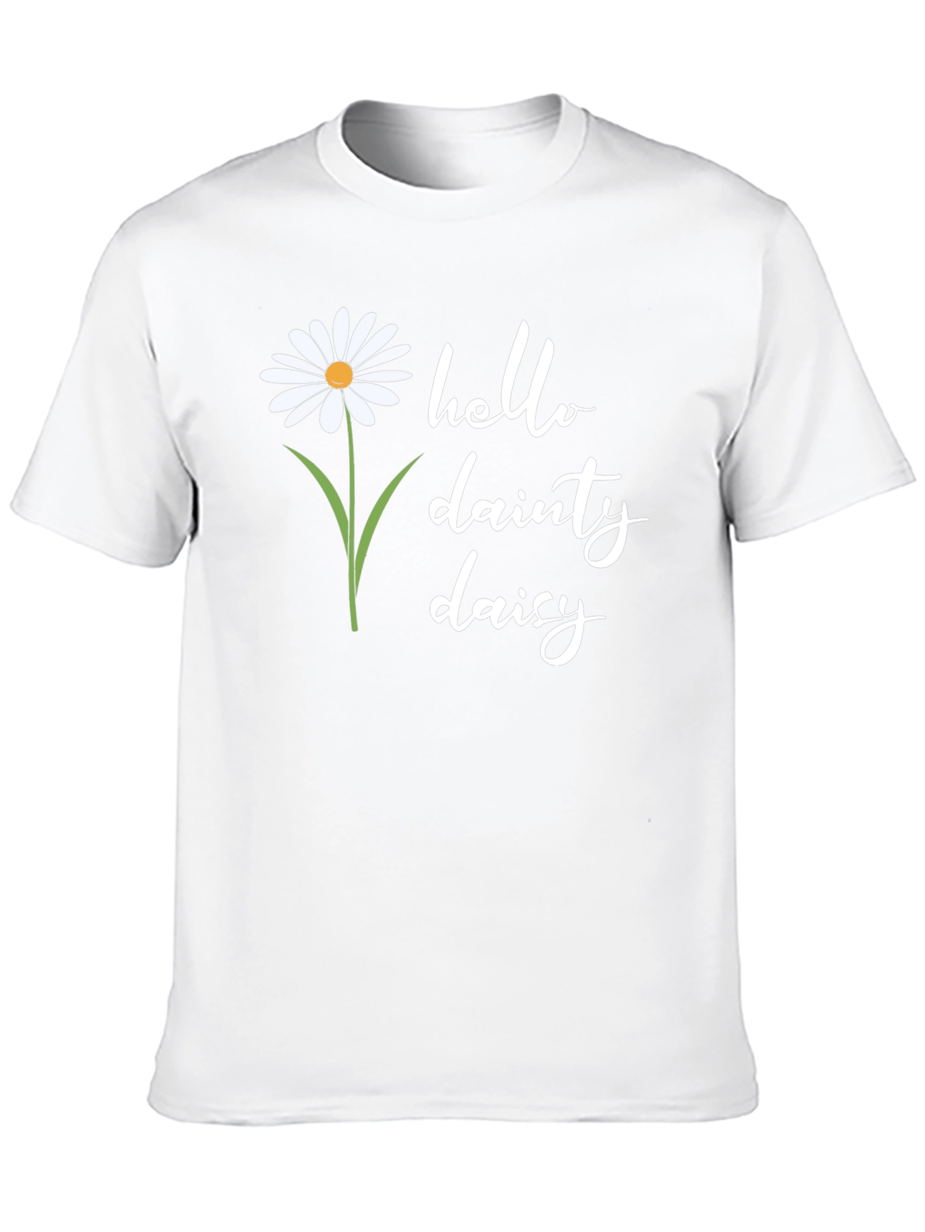 Black Hello Dainty Daisy Graphic Tee - Black Unisex Shirt view 10