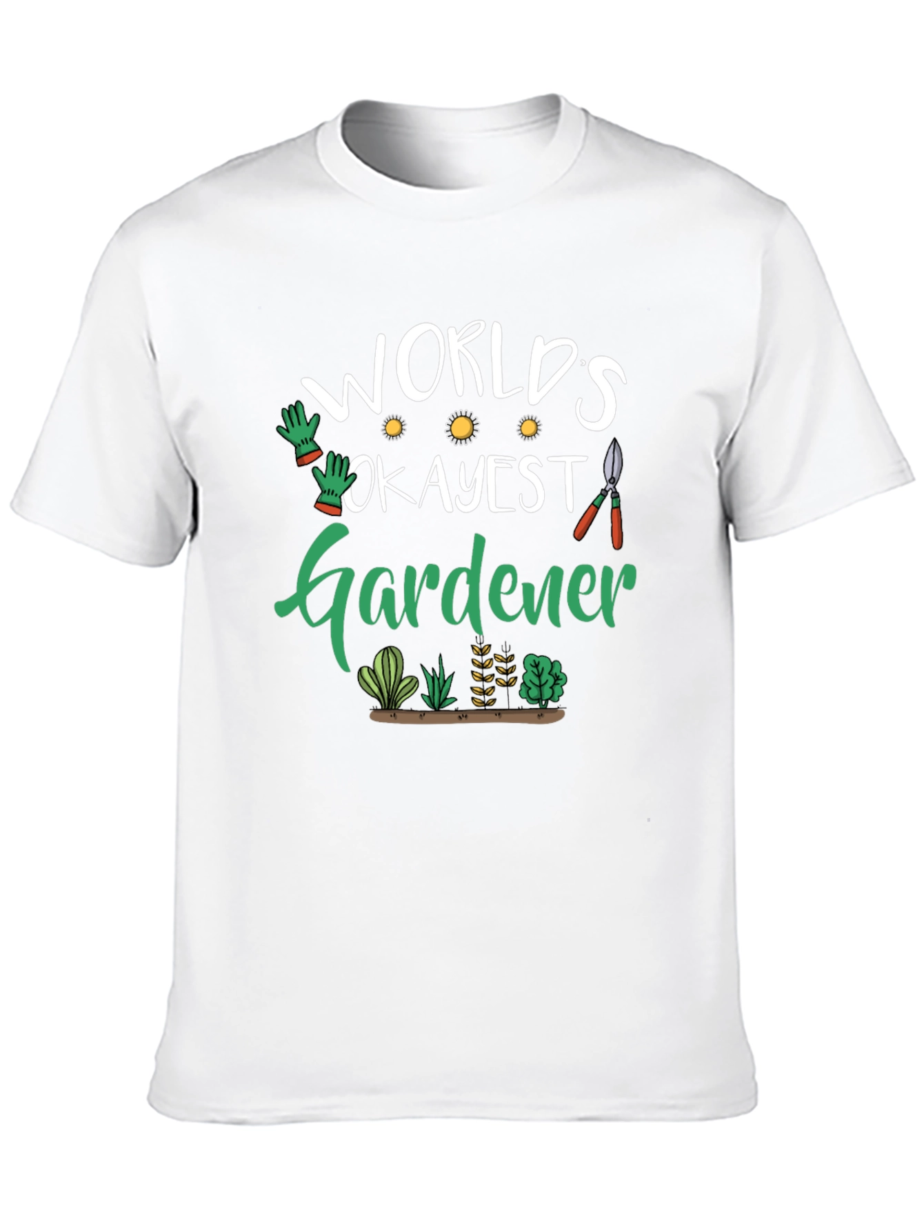 Black World's Okayest Gardener T-Shirt - Black Cotton view 10