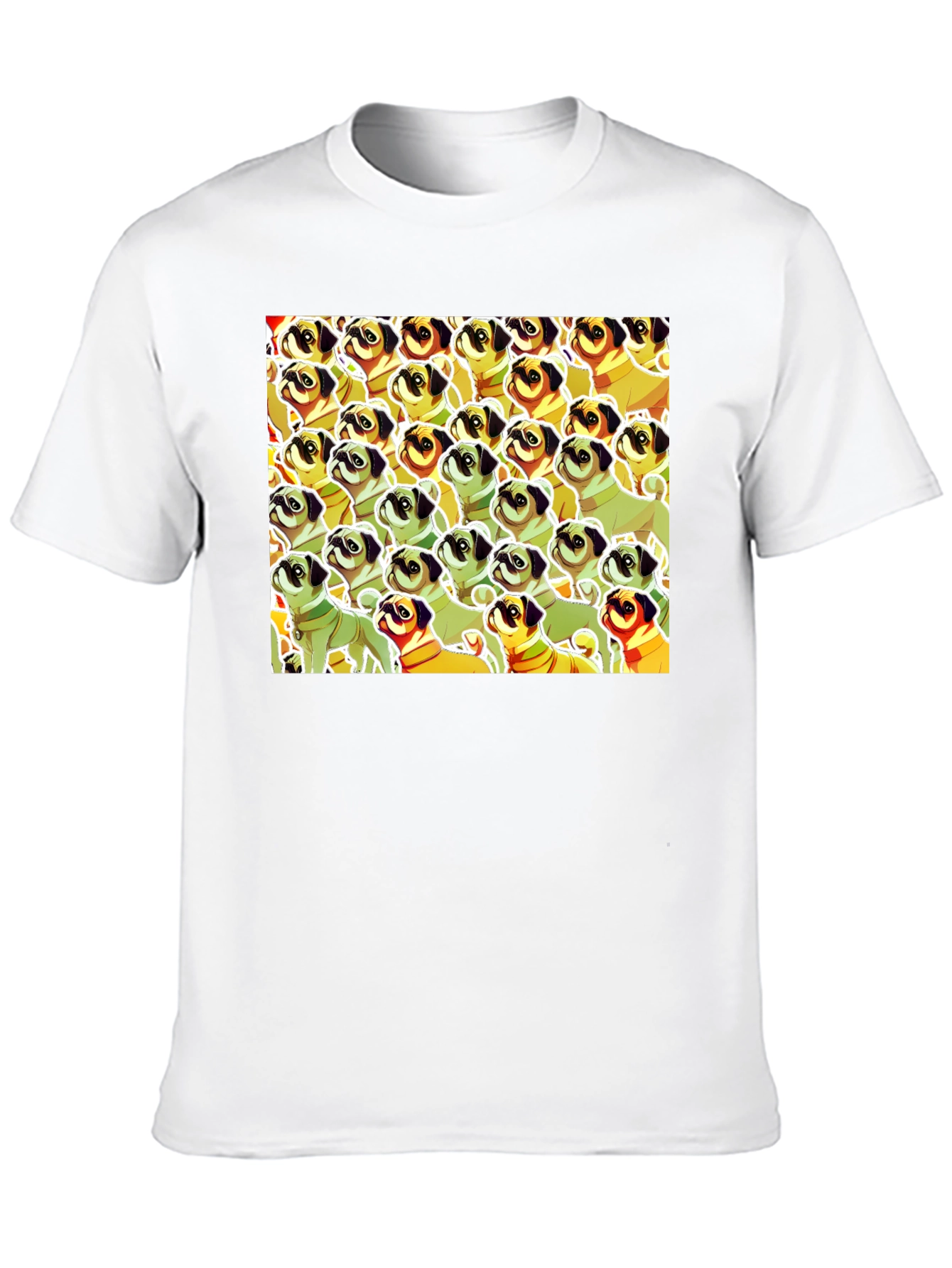 Black Pug Pattern Graphic T-Shirt - Unique Dog Lover Tee view 10