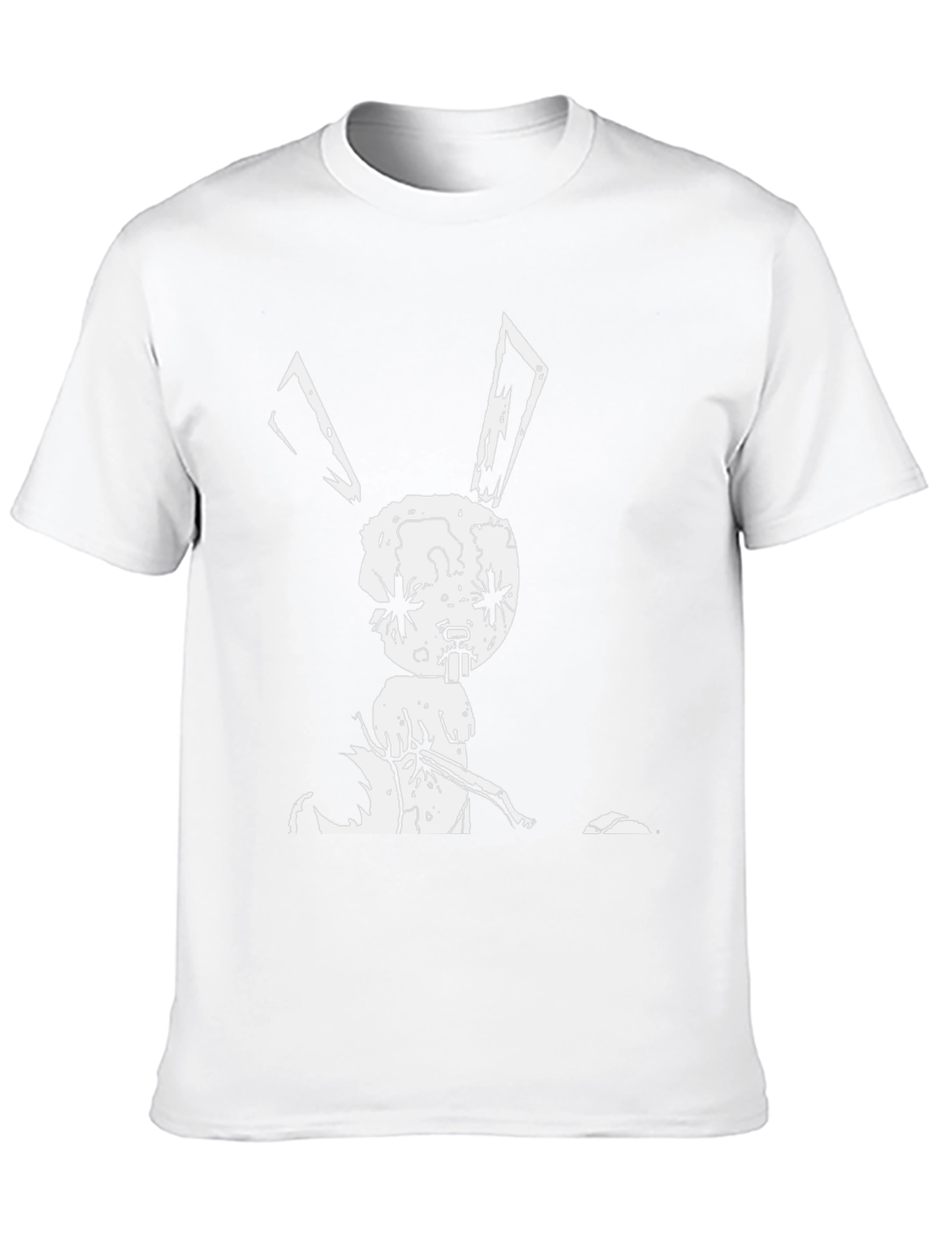 Black Creepy Bunny Graphic Tee - Black view 10