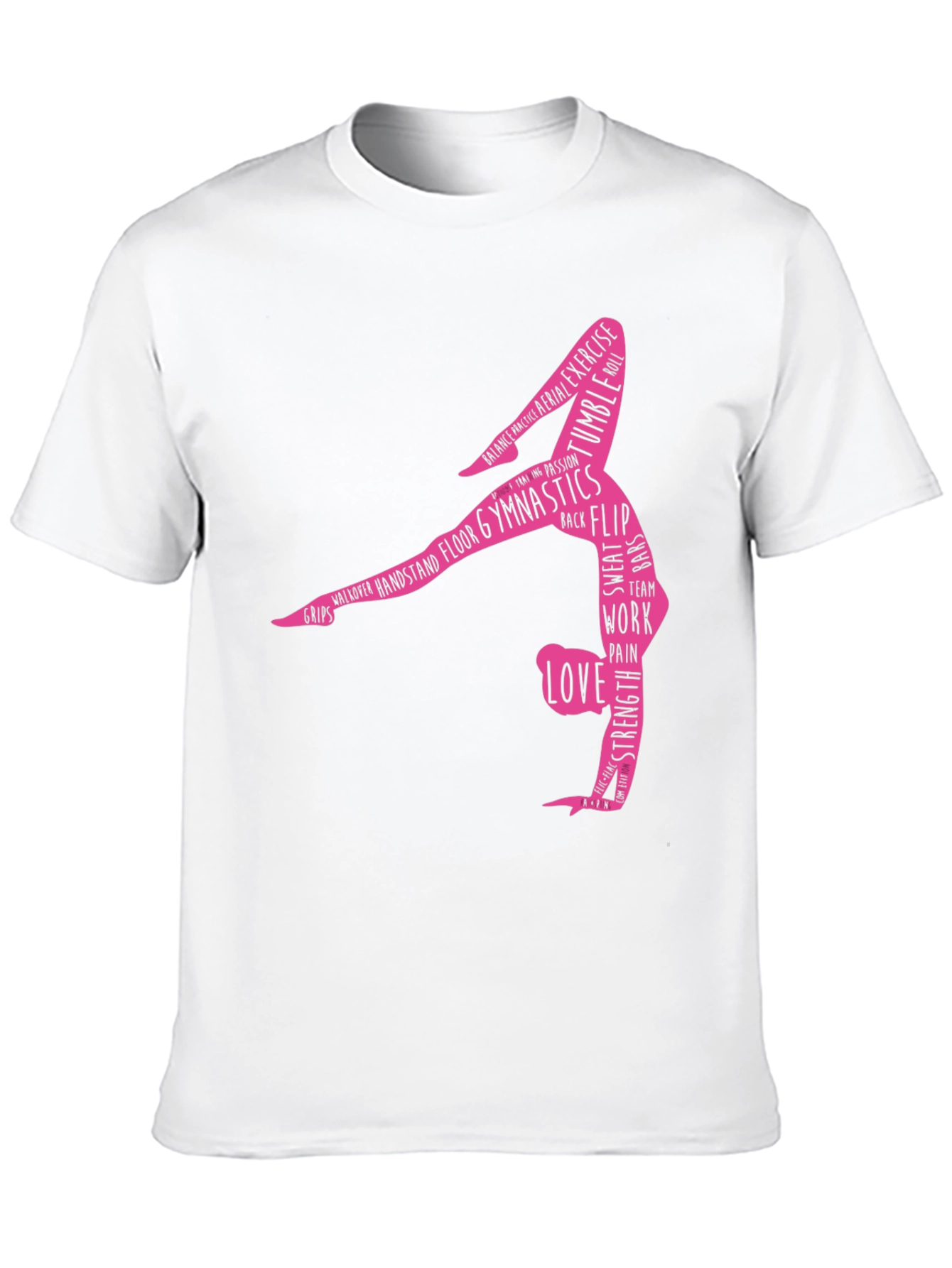 Black Gymnastics Word Art T-Shirt - Black view 10