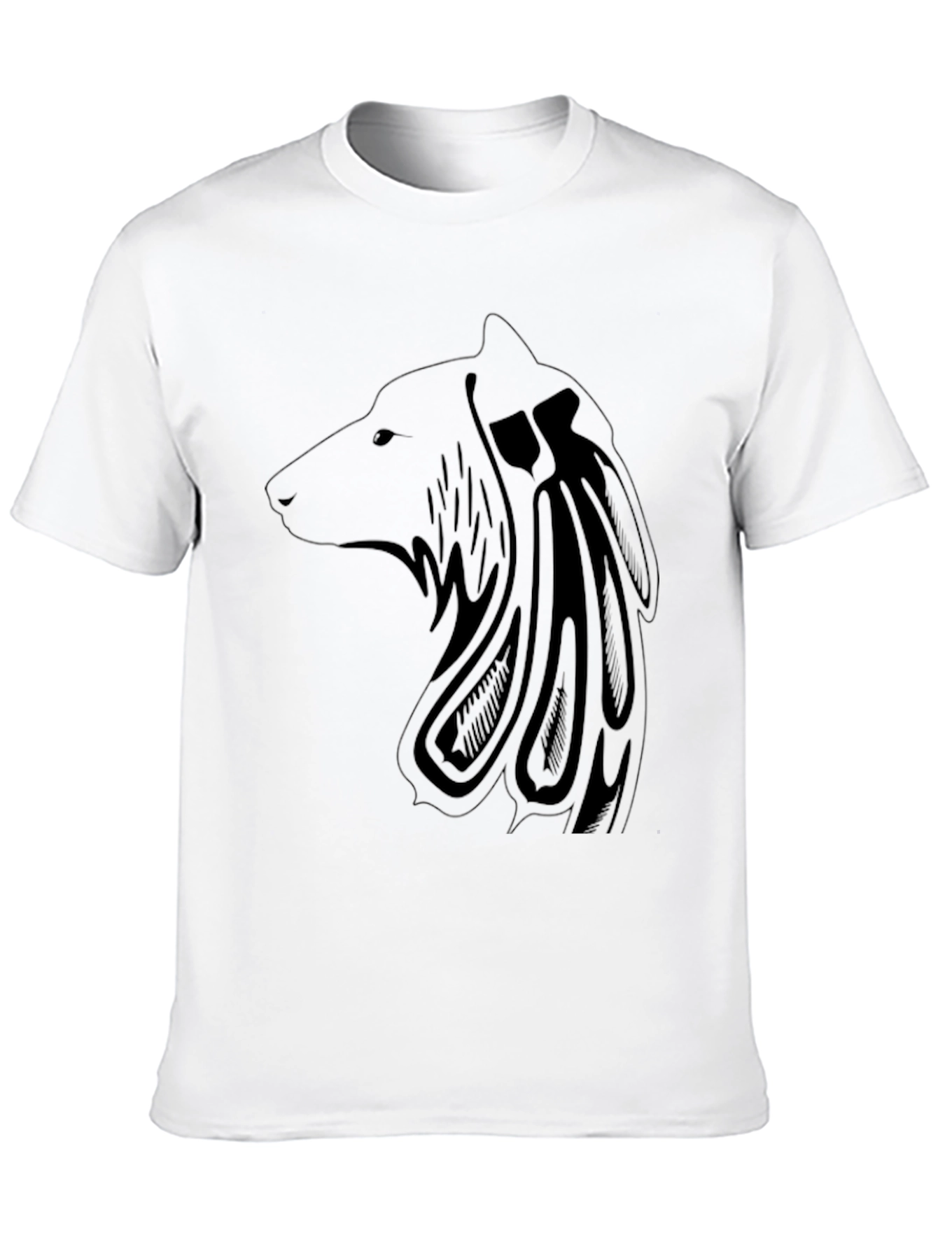 Black Men's Black Wolf Graphic Tee view 10