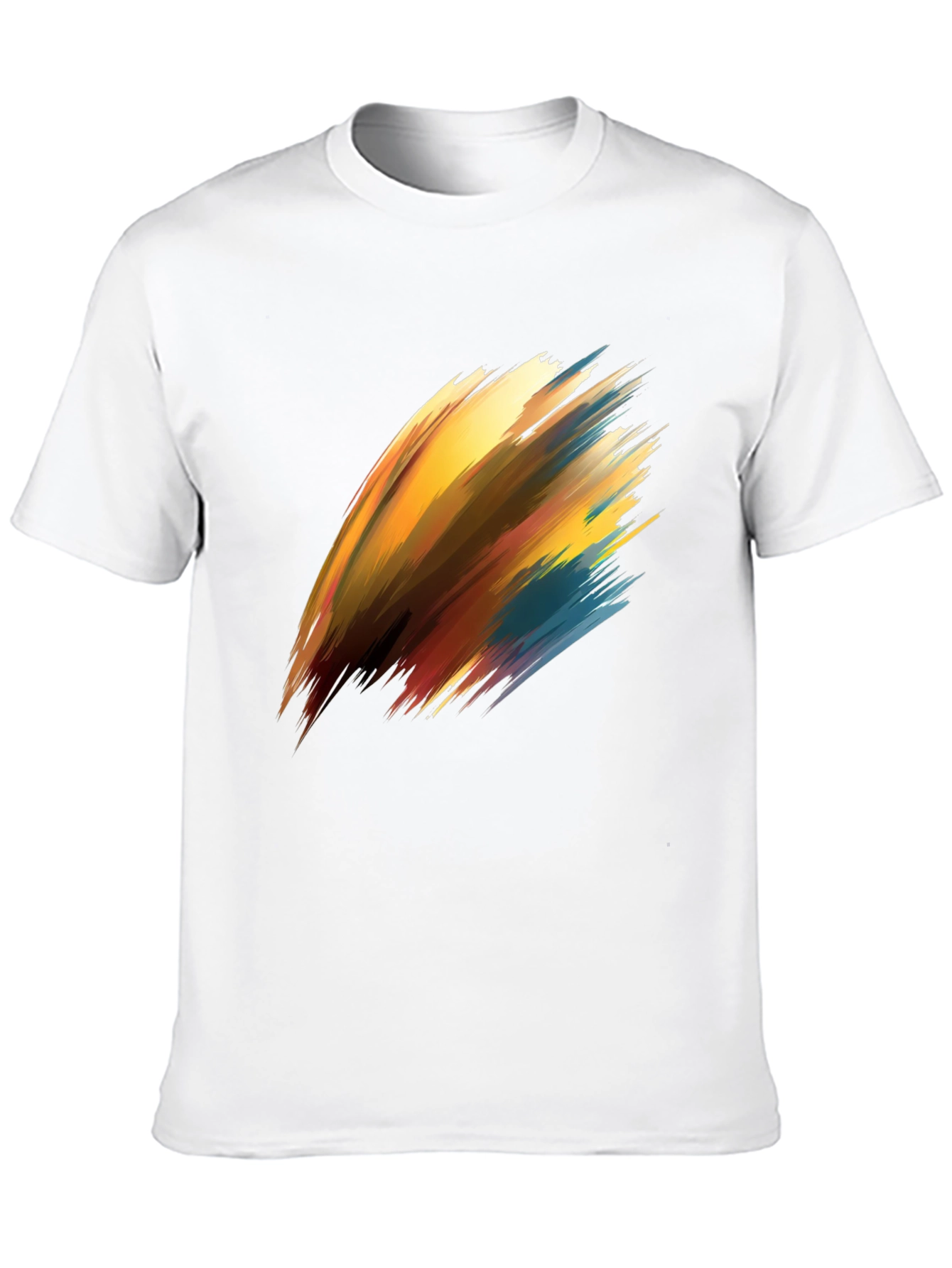 Abstract Brush Stroke Graphic Black T-Shirt - 10
