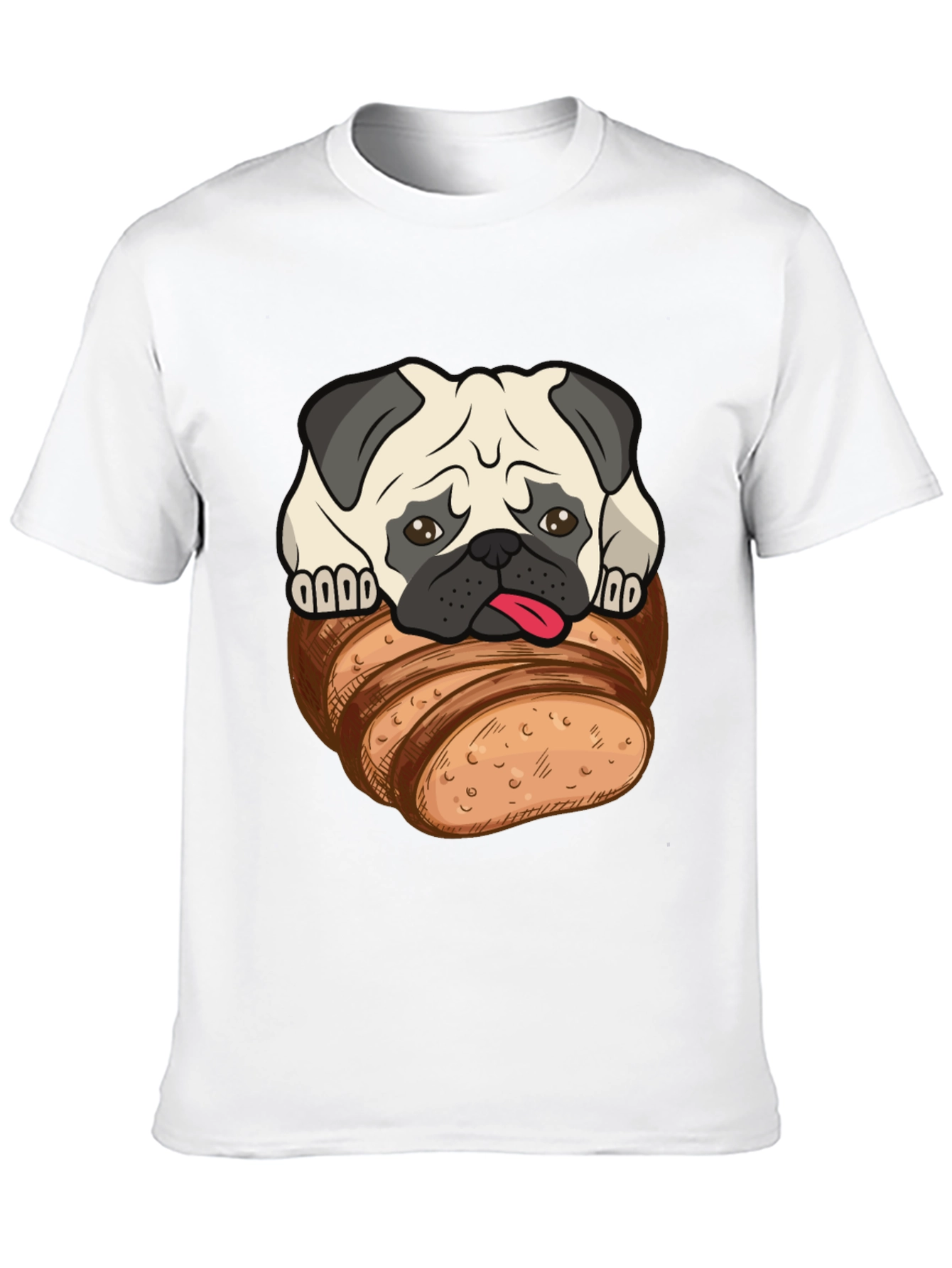 Black Pug in Bread Loaf Graphic T-Shirt view 10