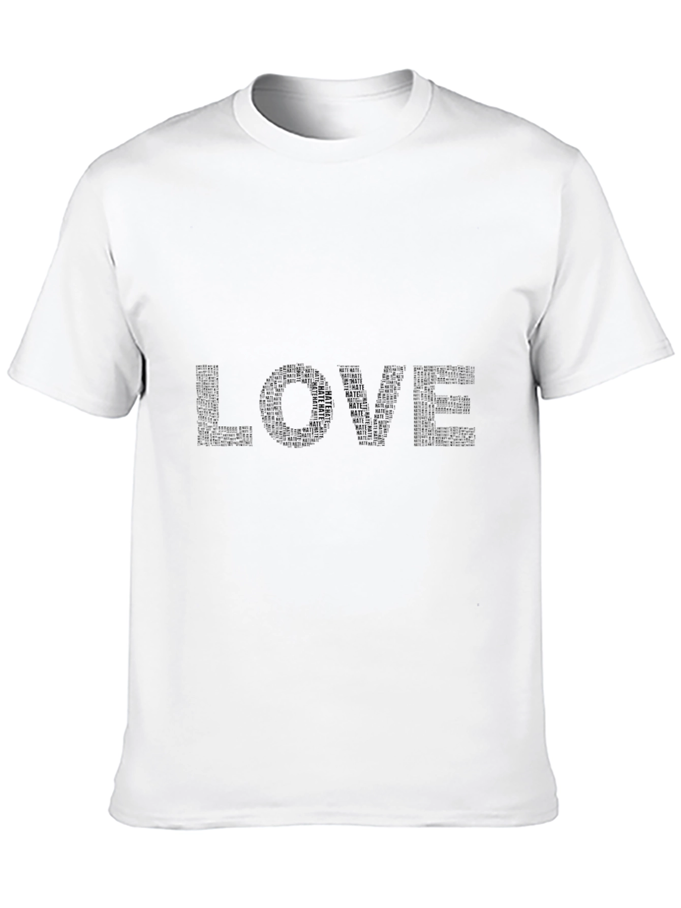 Black LOVE Text Art Graphic Tee - Unisex Black T-Shirt view 10